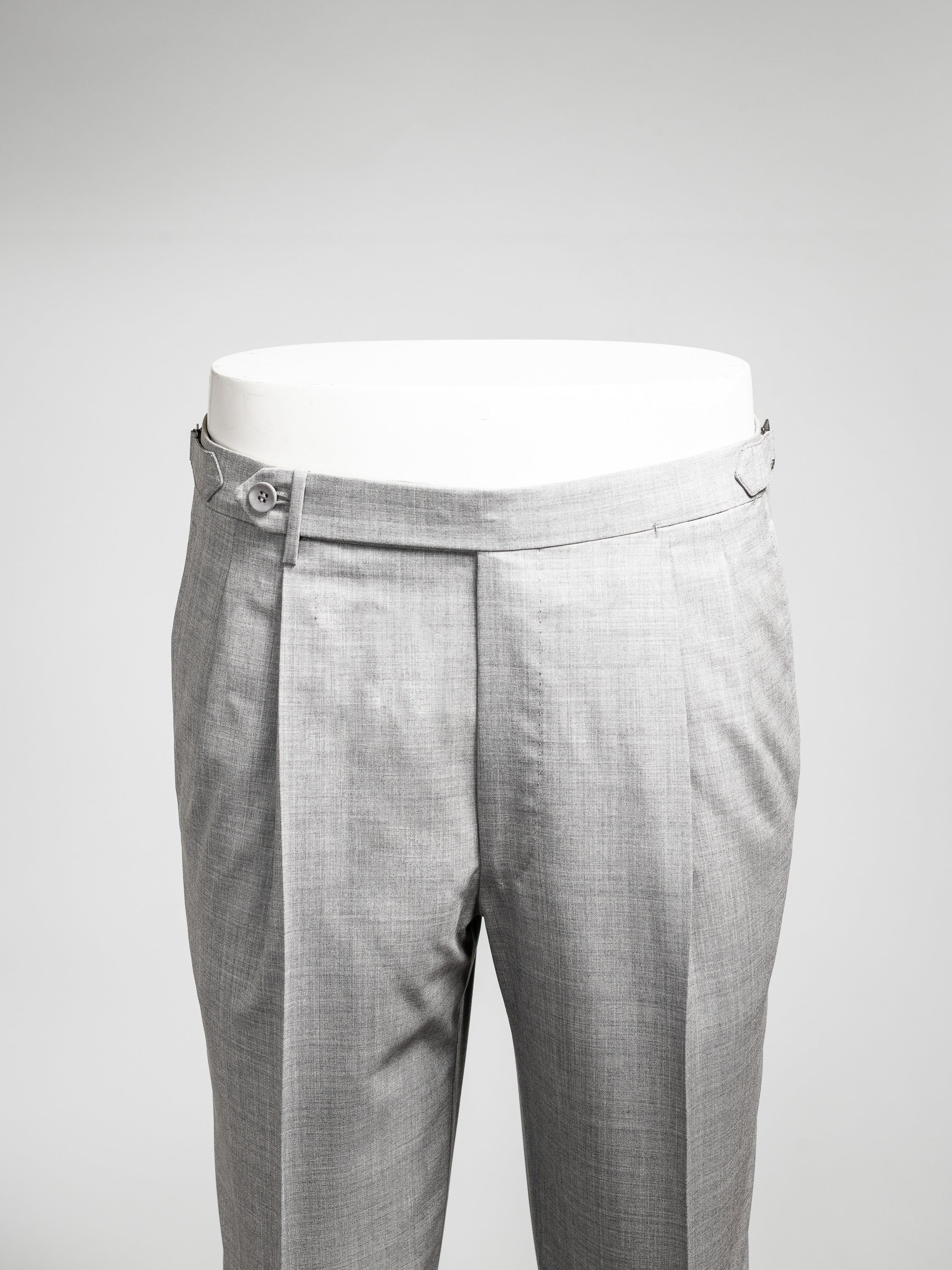 Men's Pants, Gretna Slate Grey Tropical Wool Trousers