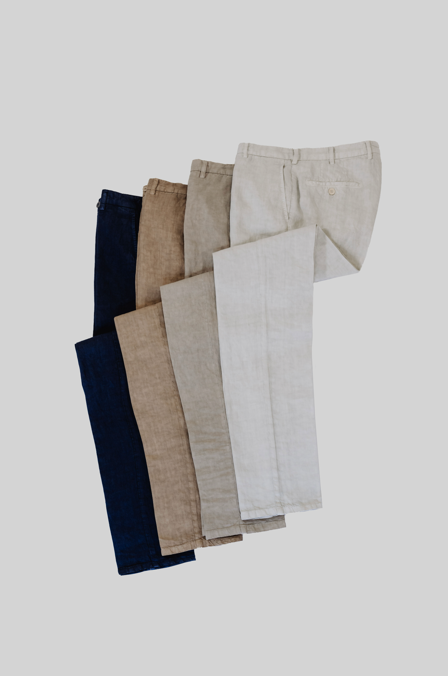 Pantaloni sportivi in lino beige