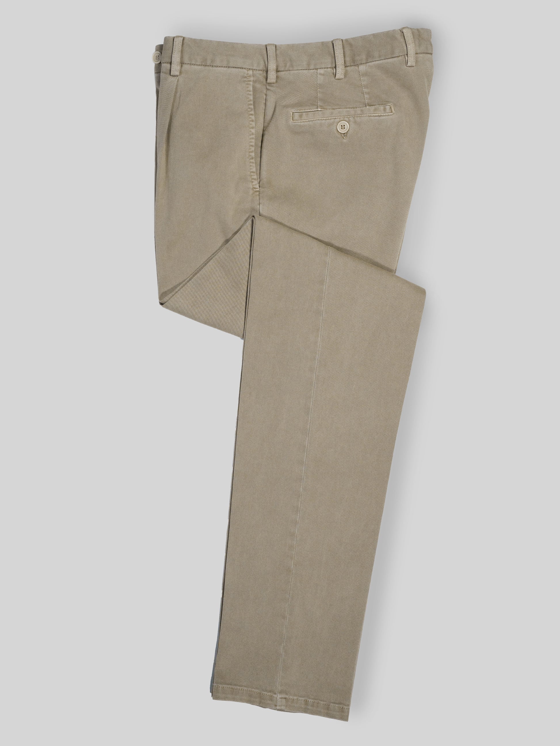 Pantaloni sportivi in cotone elastan beige con 1 pinces