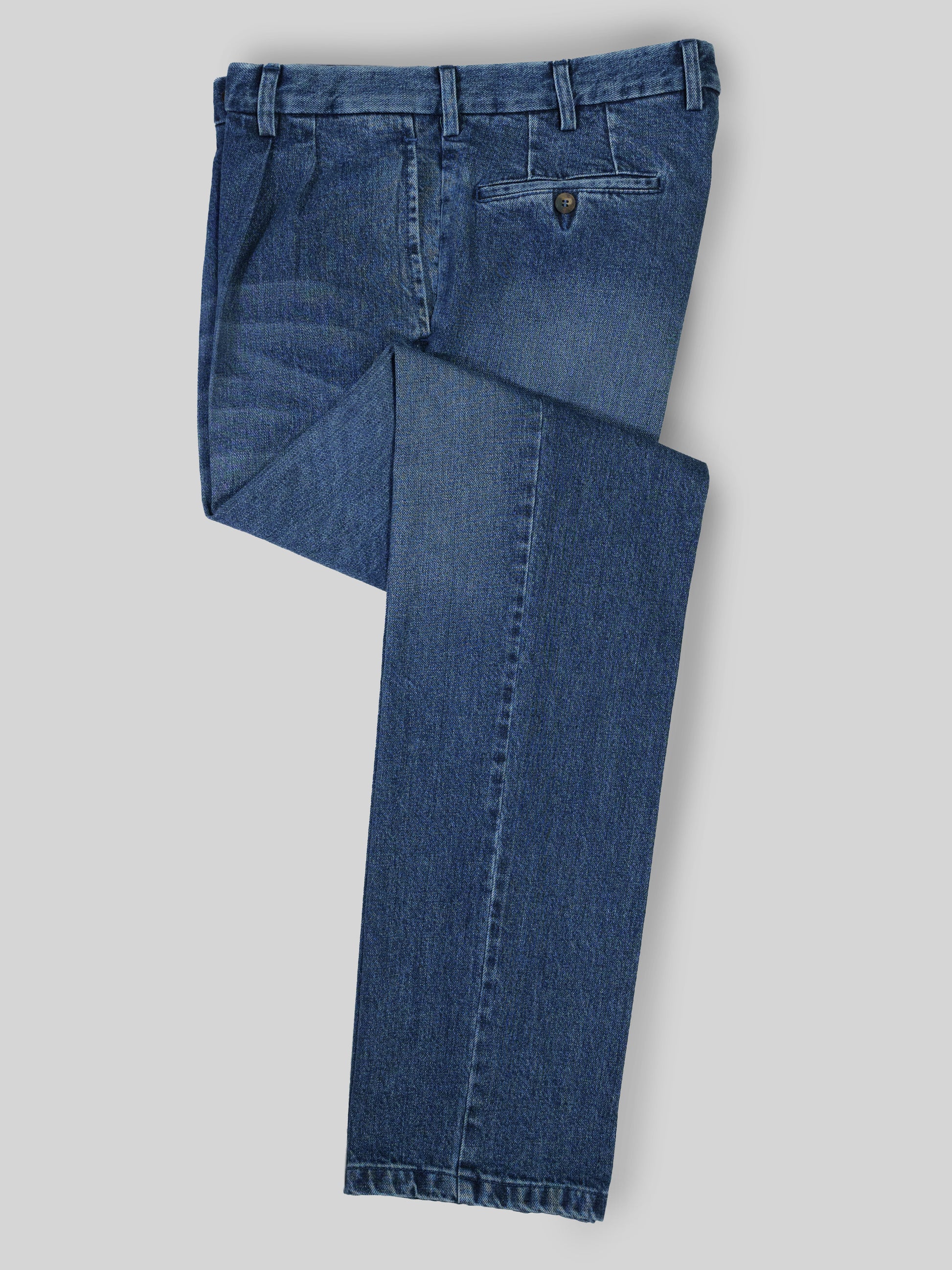 Pantaloni sportivi in cotone denim blu con 2 pinces
