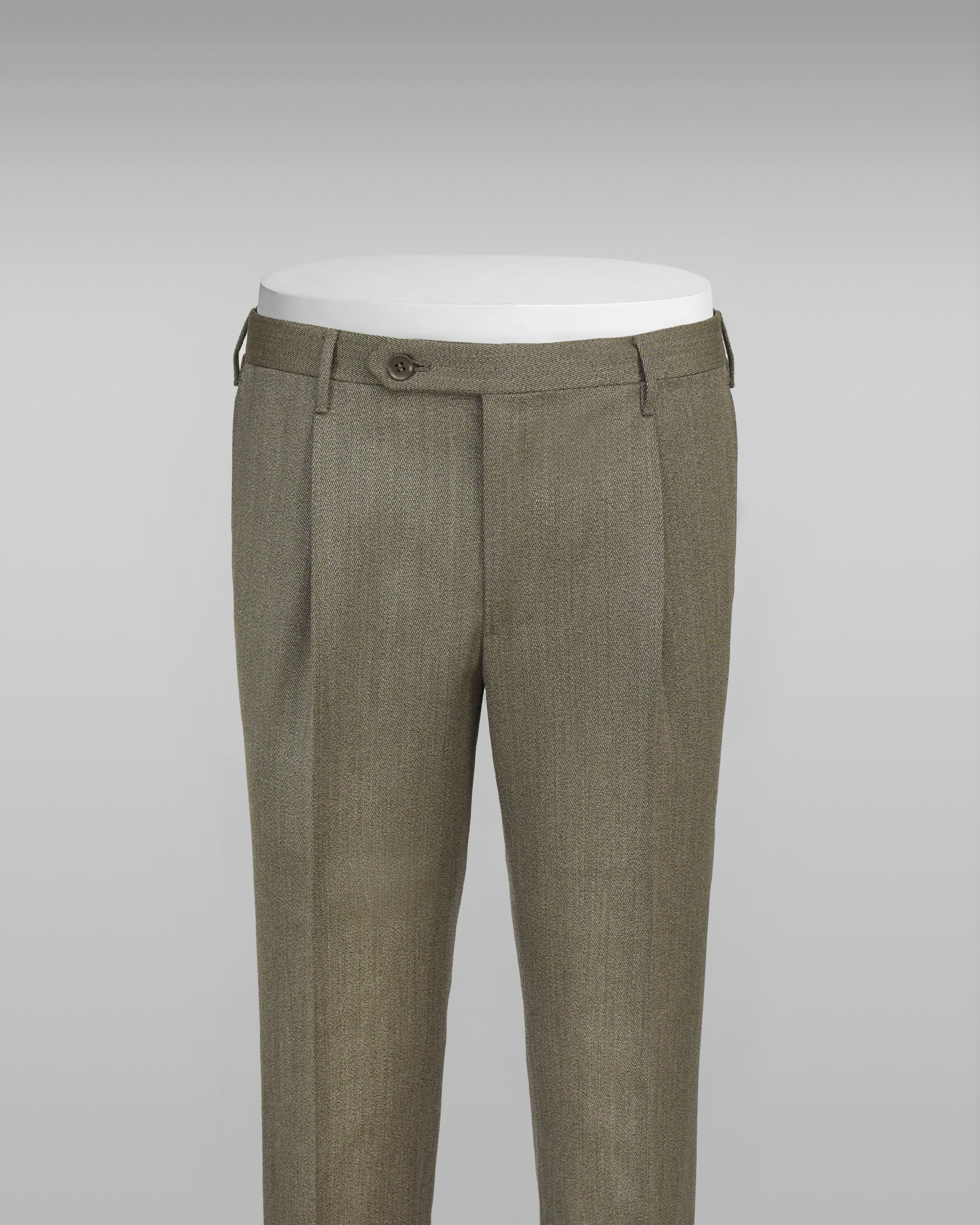 Pantaloni in lana covert fit color marrone chiaro