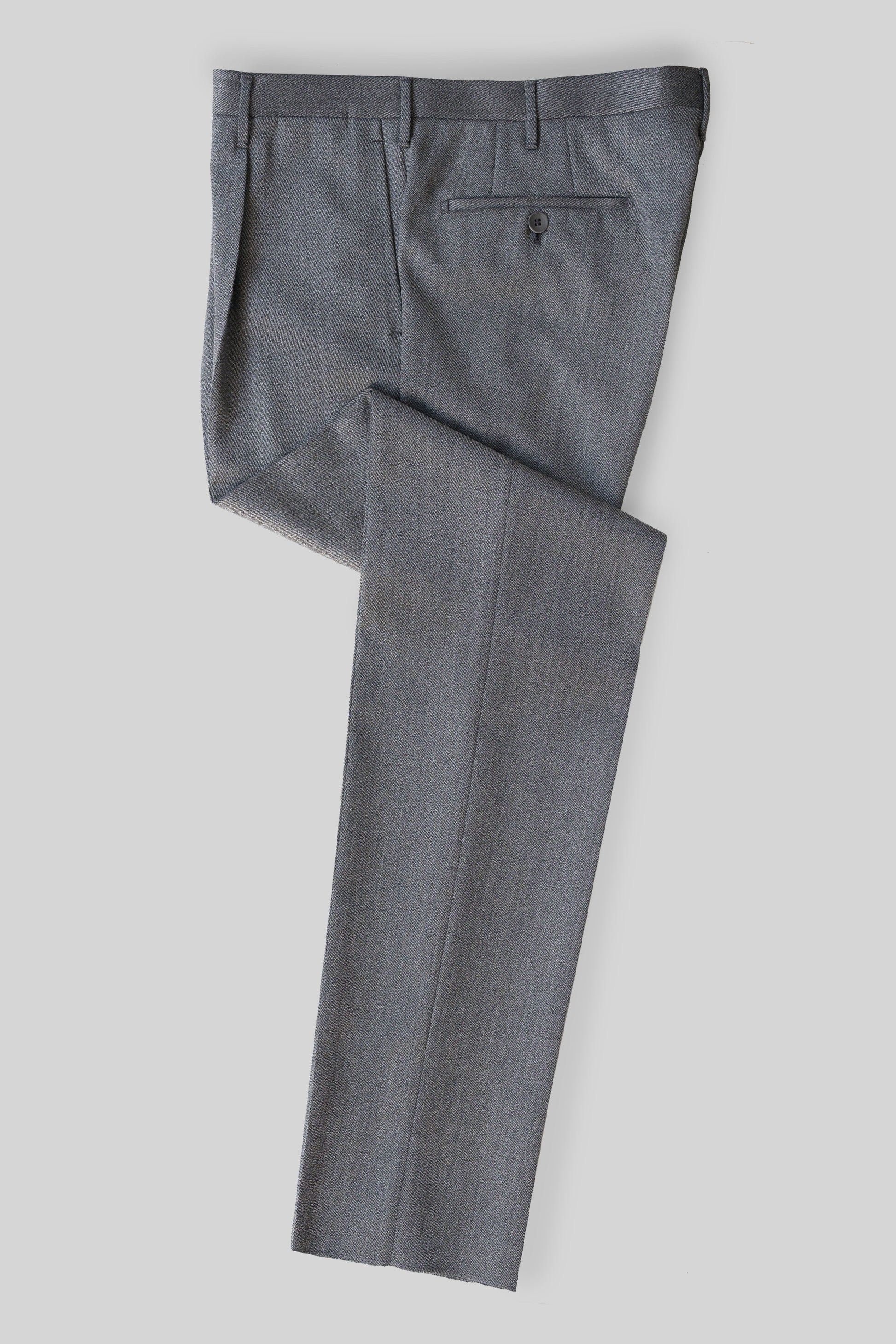 Pantaloni in lana covert grigio chiaro, vestibilità regolare