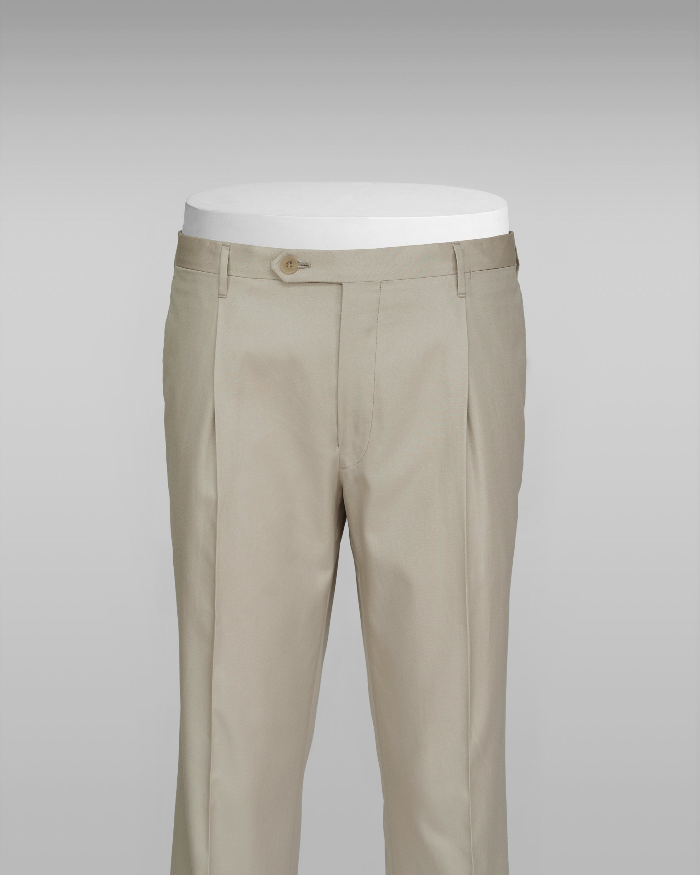 Pantaloni in cotone supima beige chiaro