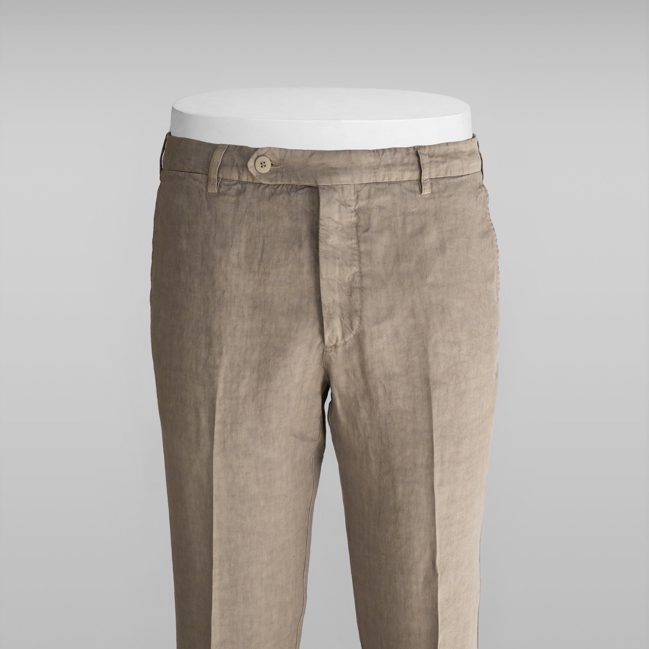 Pantaloni sportivi in lino beige