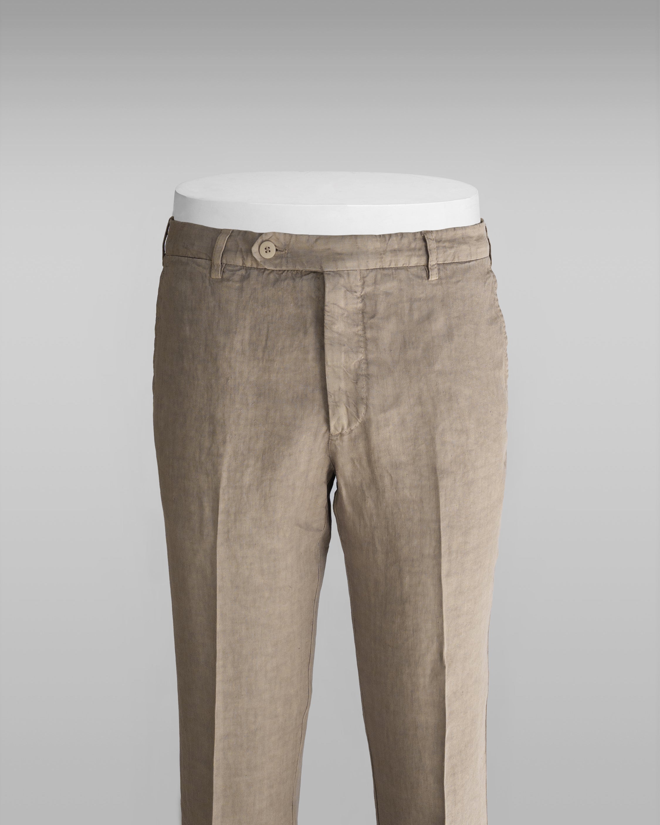 Pantaloni sportivi in lino beige