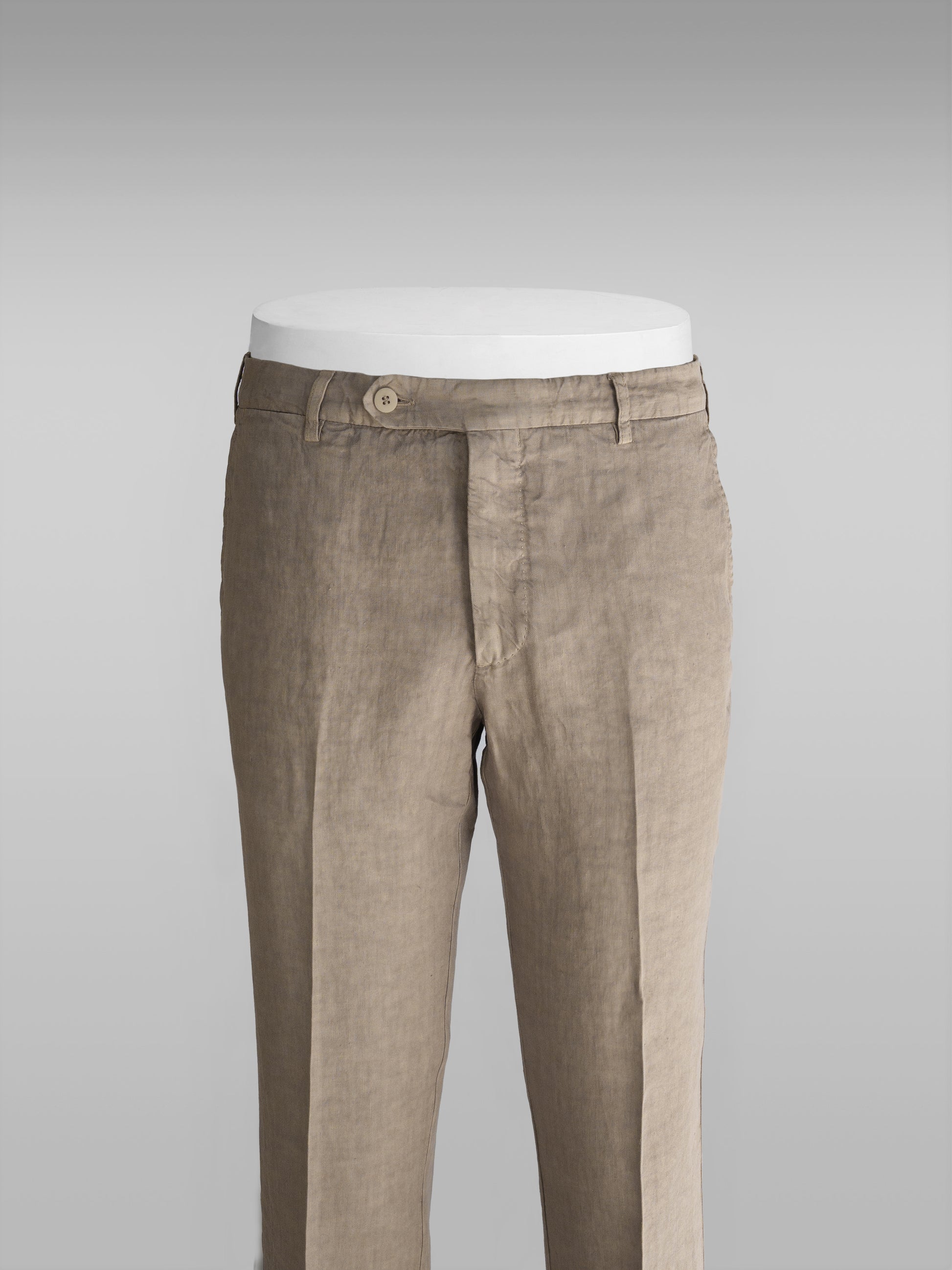 Pantaloni sportivi in lino beige