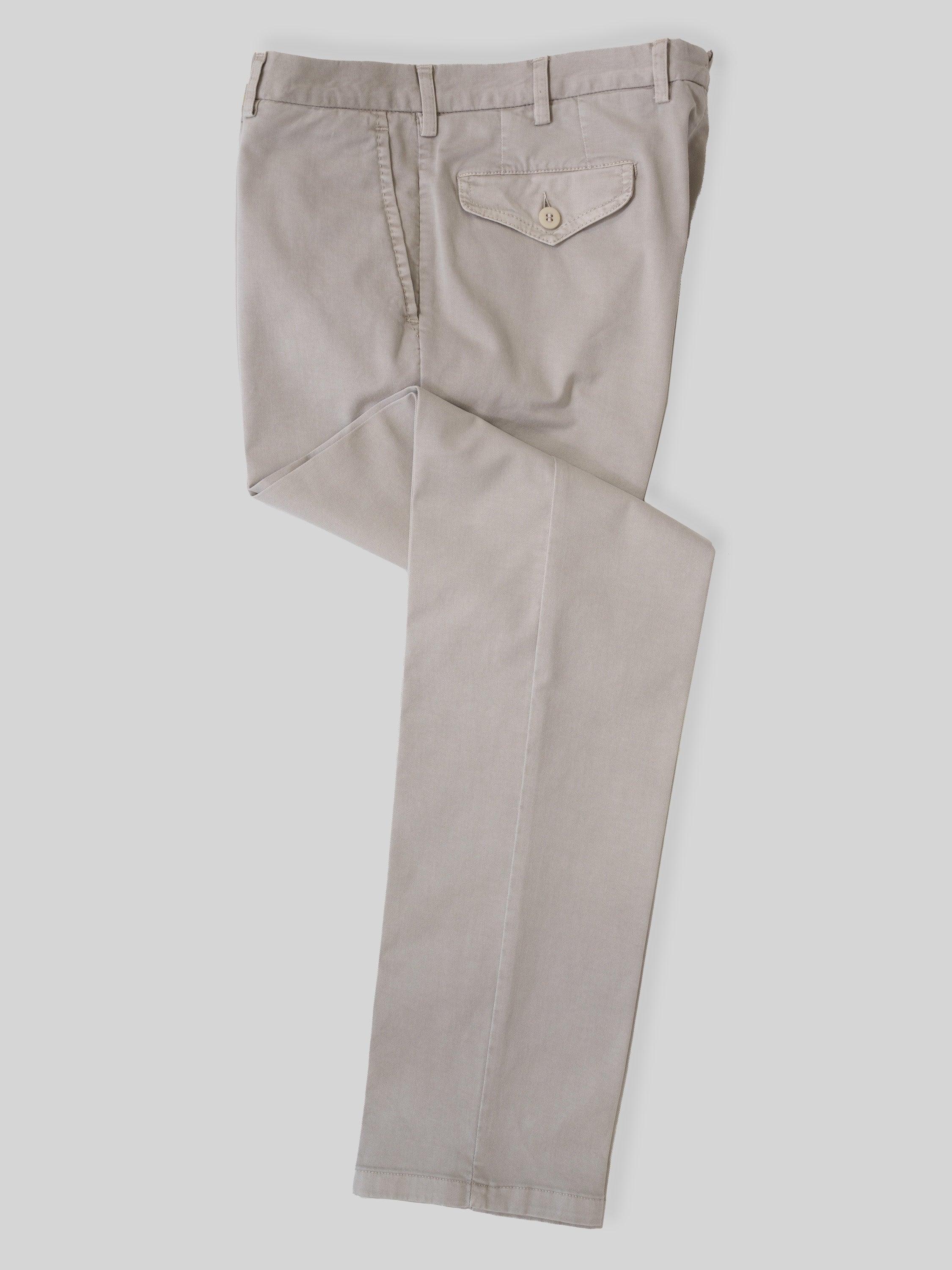 Light beige cotton supima sport trousers with flaps