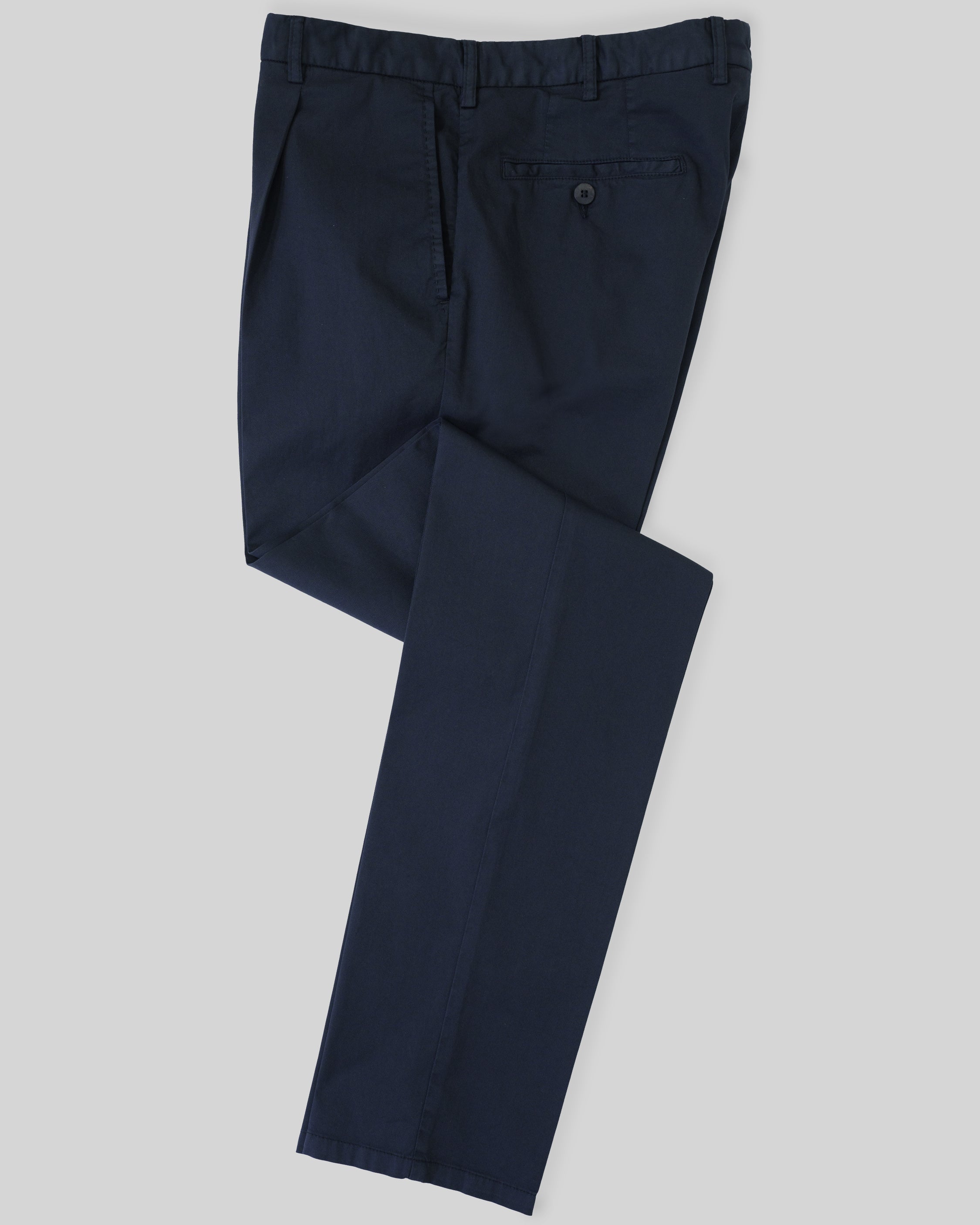 Dark blue cotton supima sport trousers 1 pleat