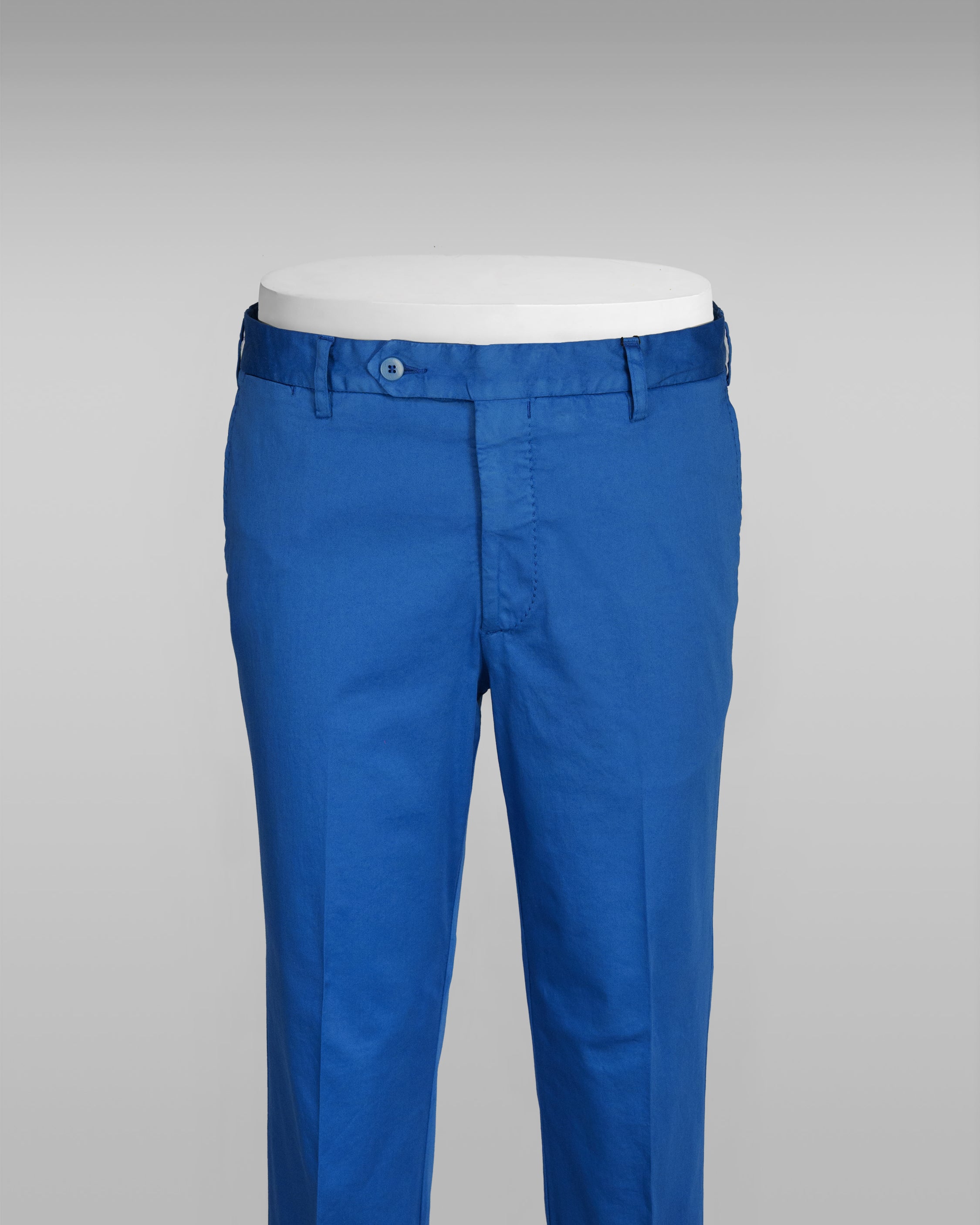 Pantaloni sportivi in cotone e seta satinato blu cobalto ESTATE