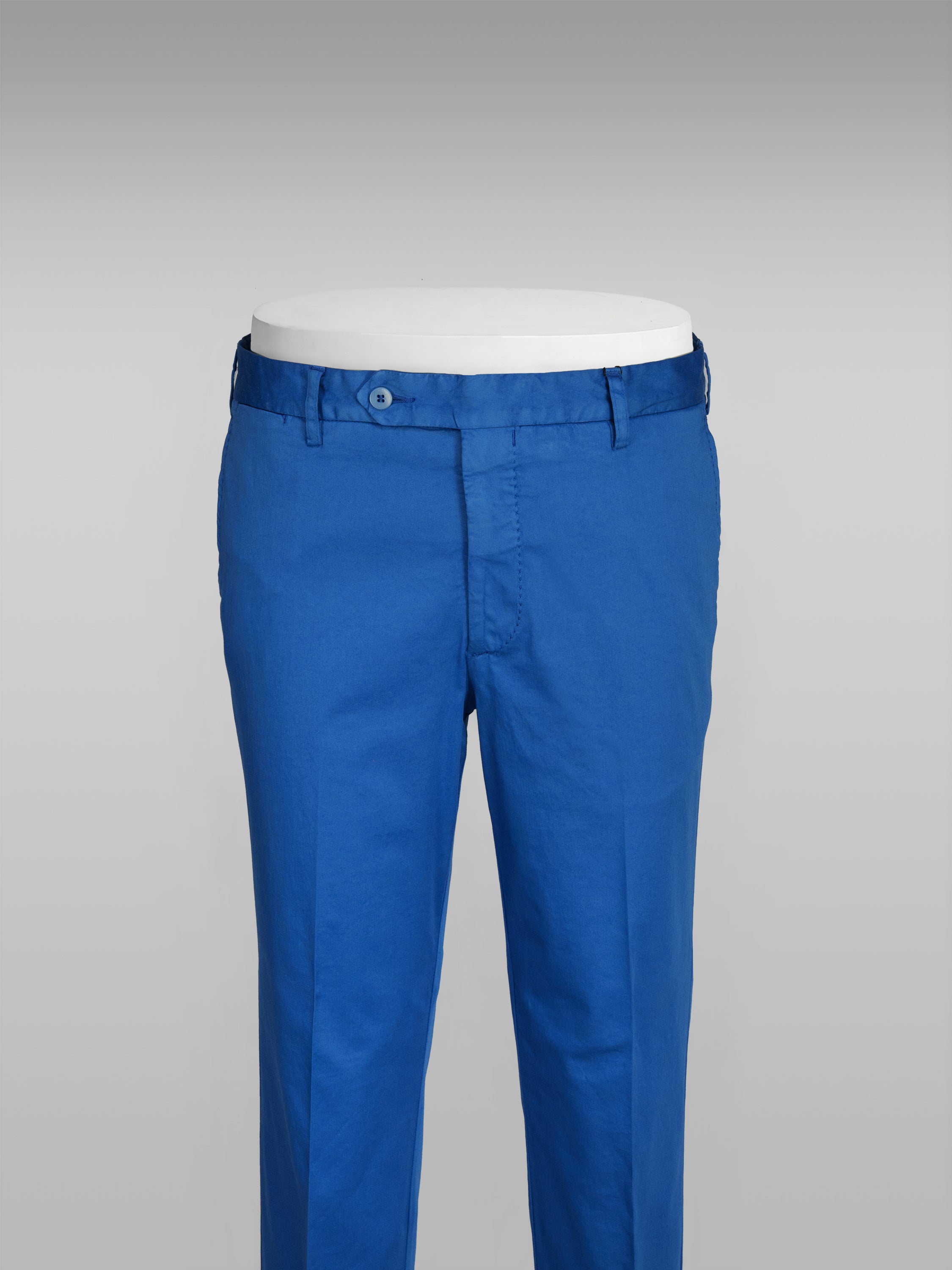 Pantaloni sportivi in cotone e seta satinato blu cobalto ESTATE