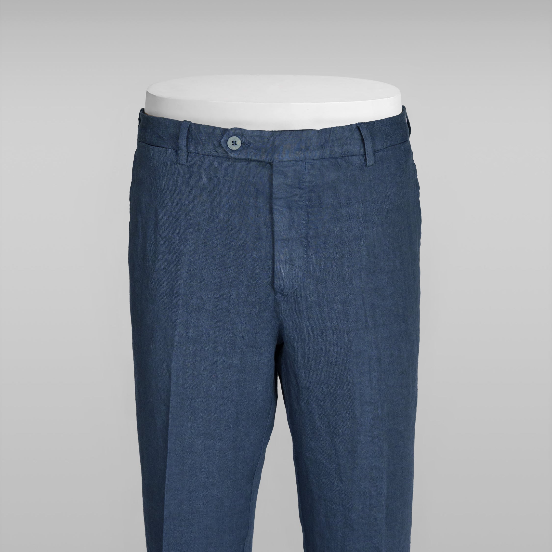 Pantaloni sportivi in lino blu denim