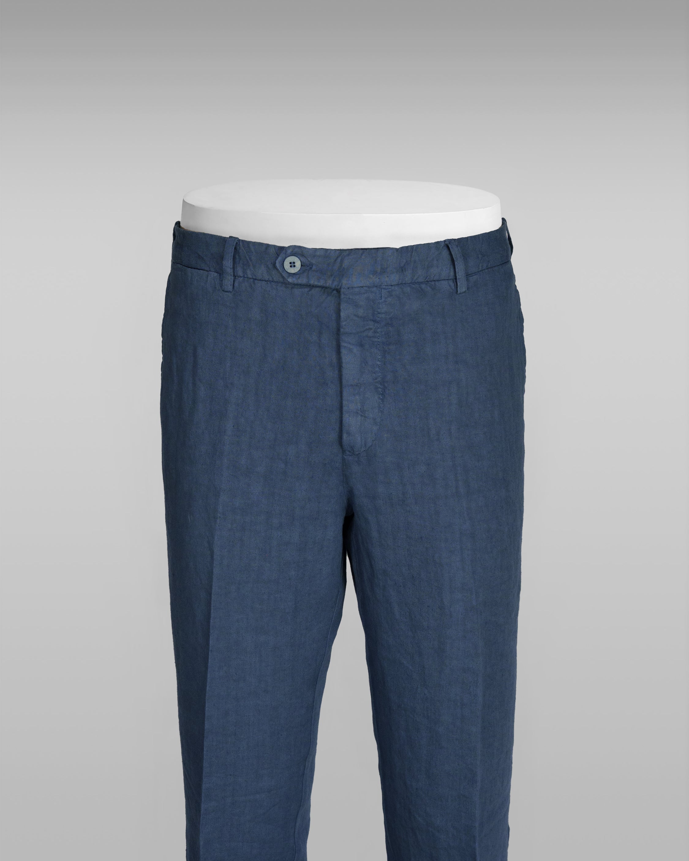 Pantaloni sportivi in lino blu denim