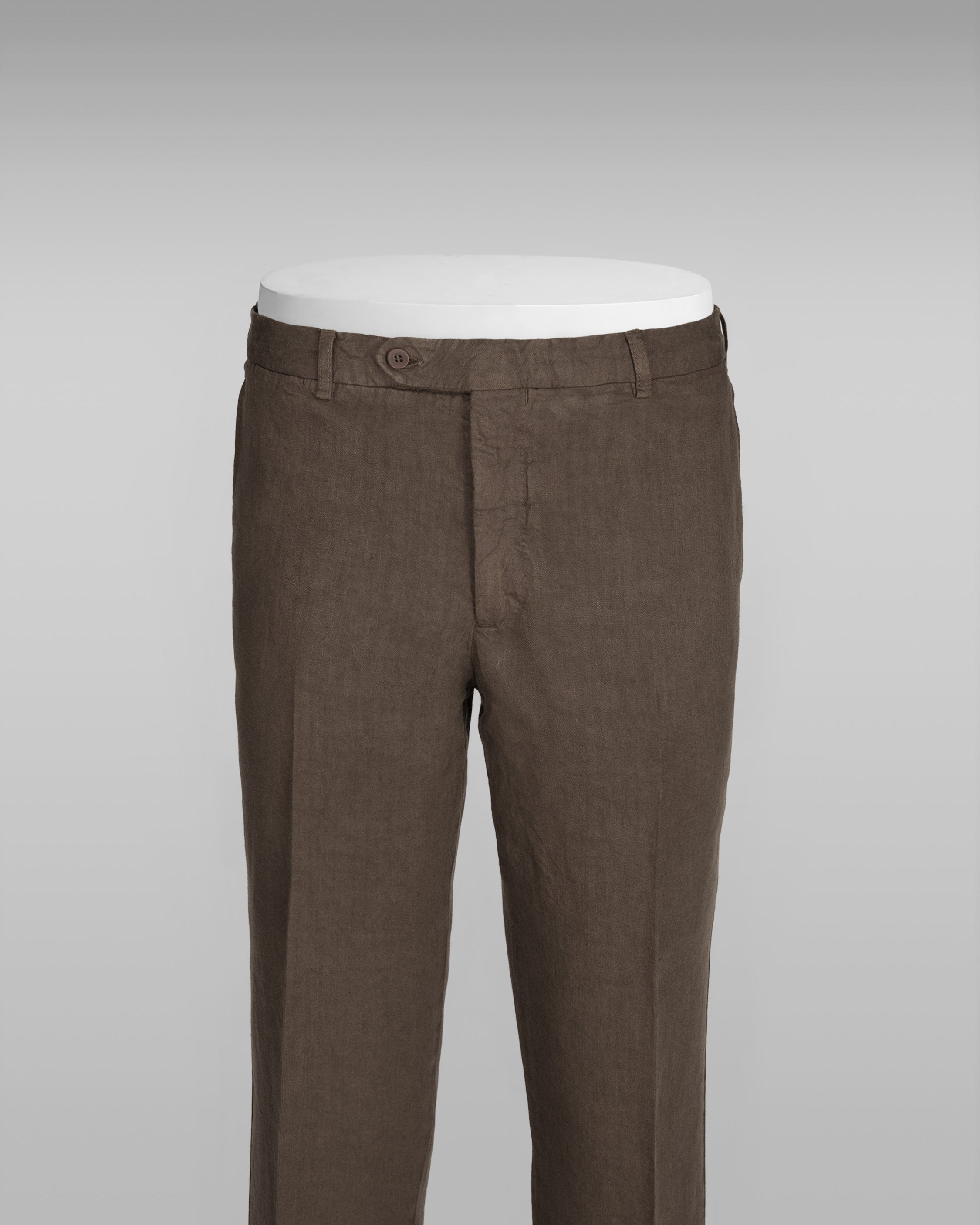 Pantaloni sportivi in lino marroni