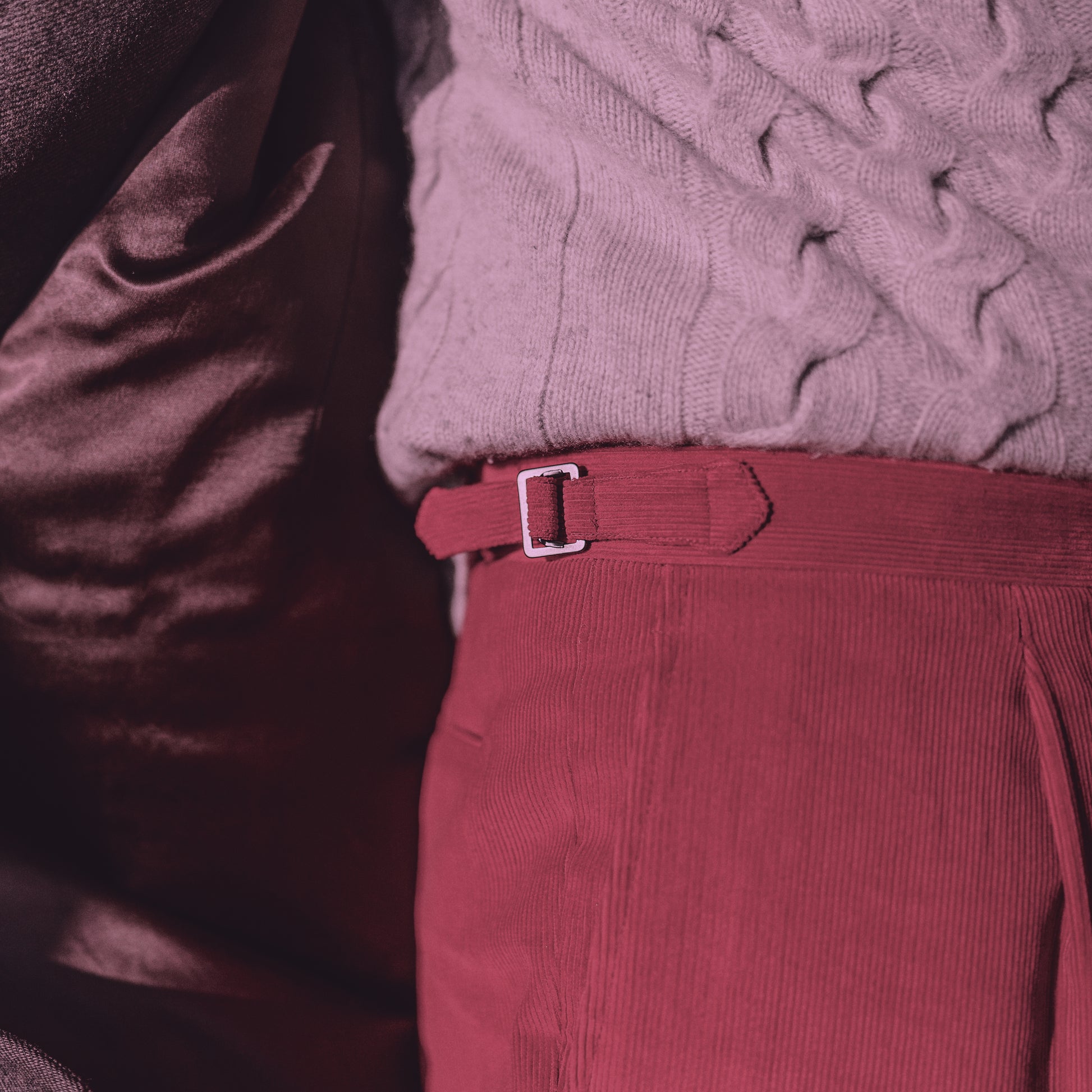 Pantaloni in velluto a coste Bordeaux a coste medie