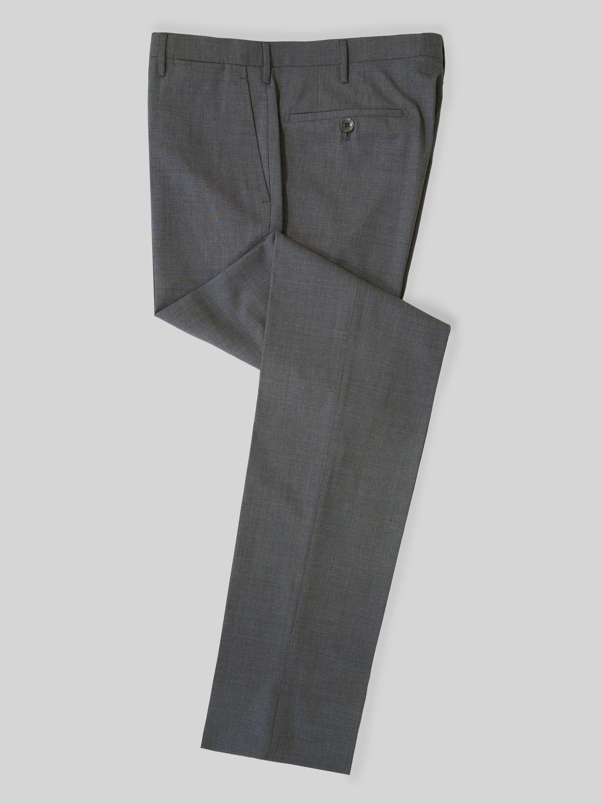 Pantaloni di lana elasticizzati regular fit di colore grigio scuro