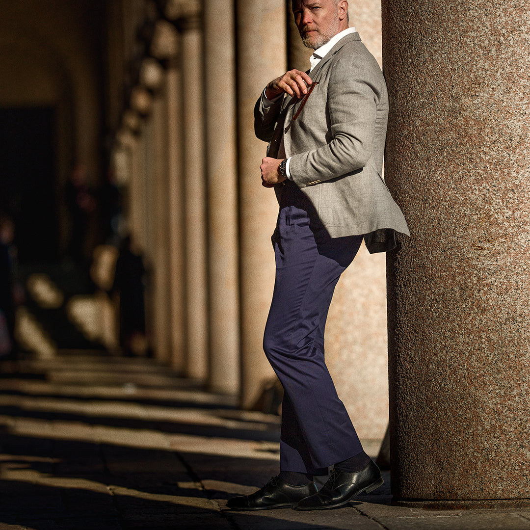 Pantaloni blu in cotone Roma