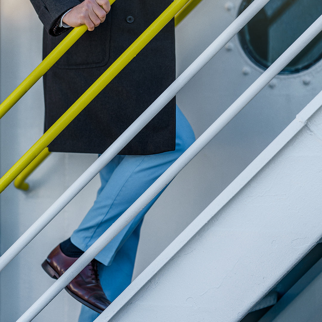 Pantaloni sportivi in cotone elasticizzato azzurro