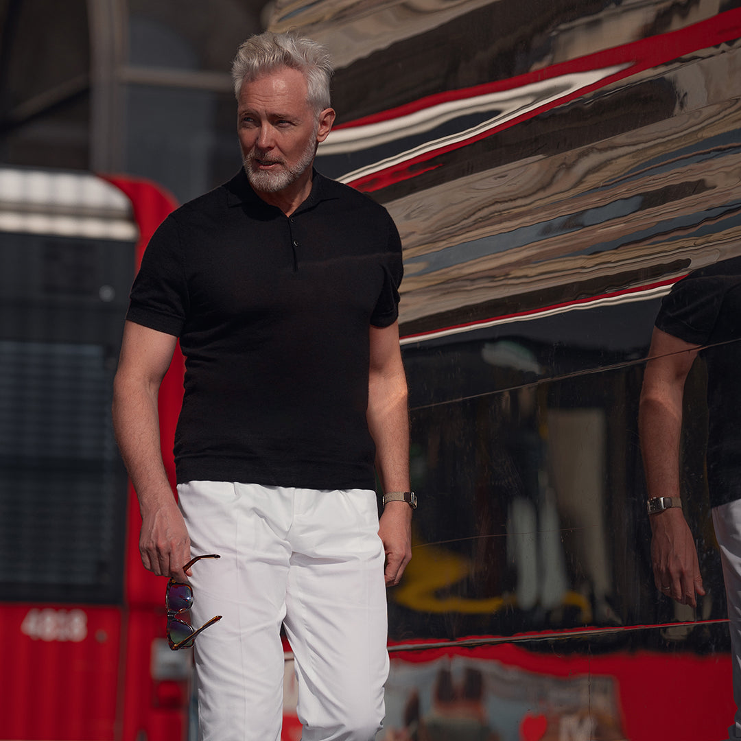 pantaloni in cotone supima bianco