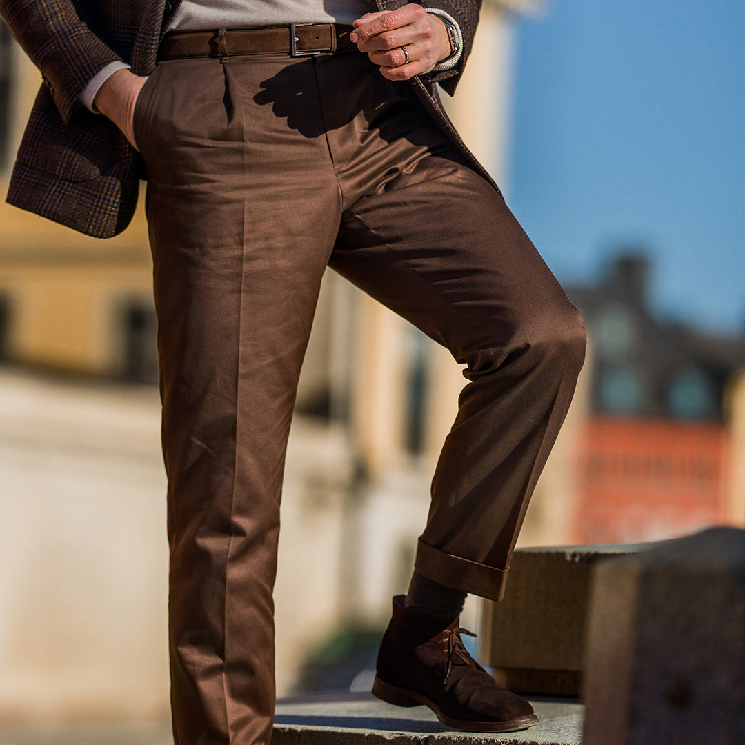 Pantaloni Venezia in cotone marrone