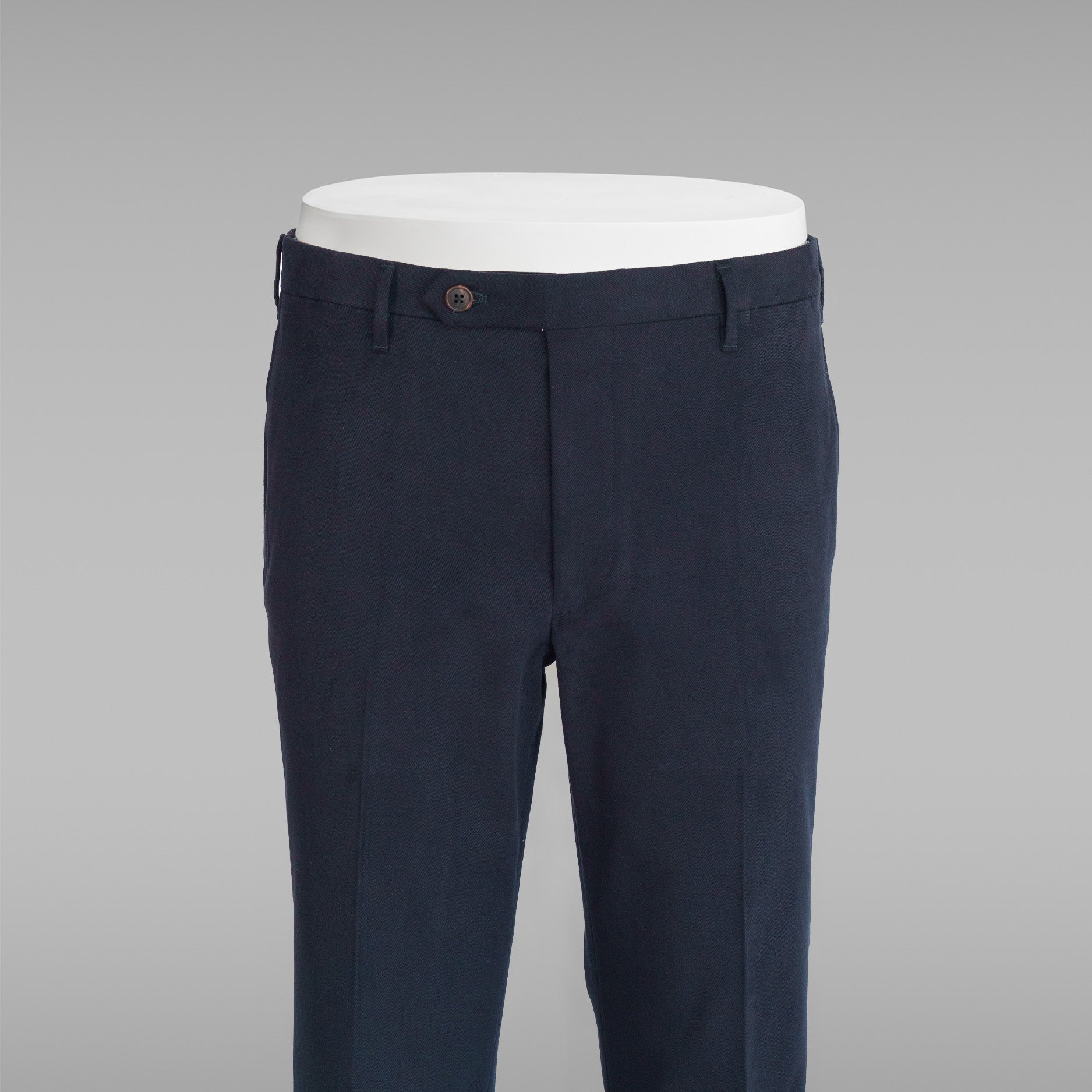 Pantaloni in cotone elastan blu scuro-