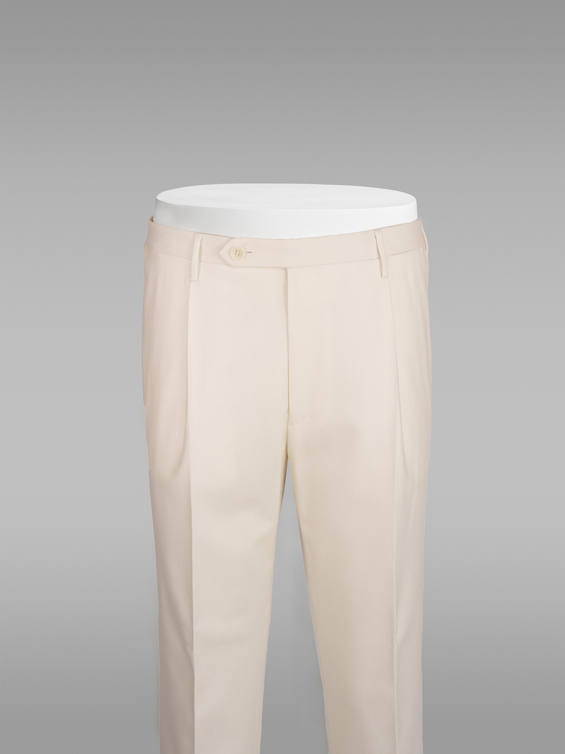 Pantaloni in flanella color avorio