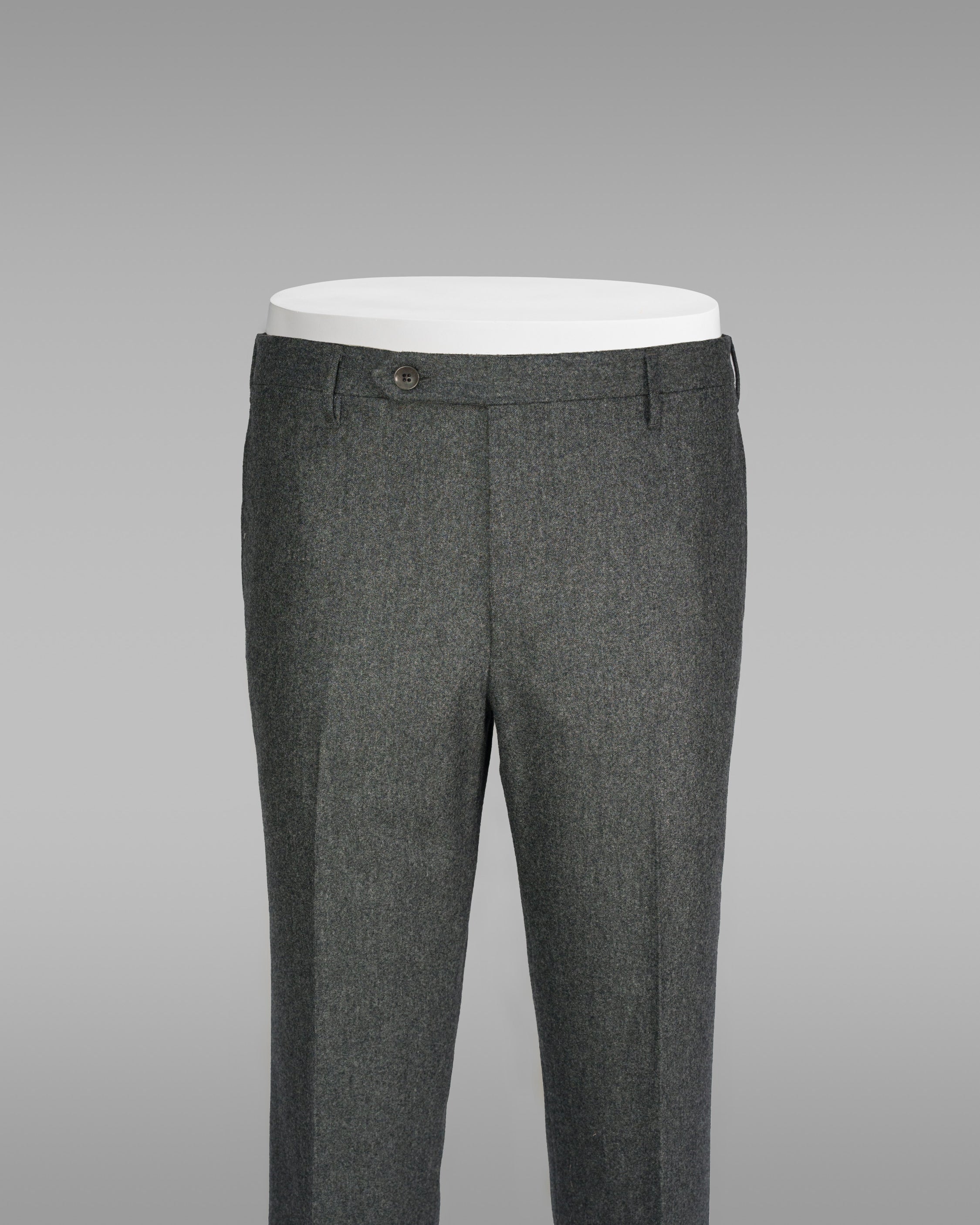 Pantaloni regular fit in flanella grigio medio