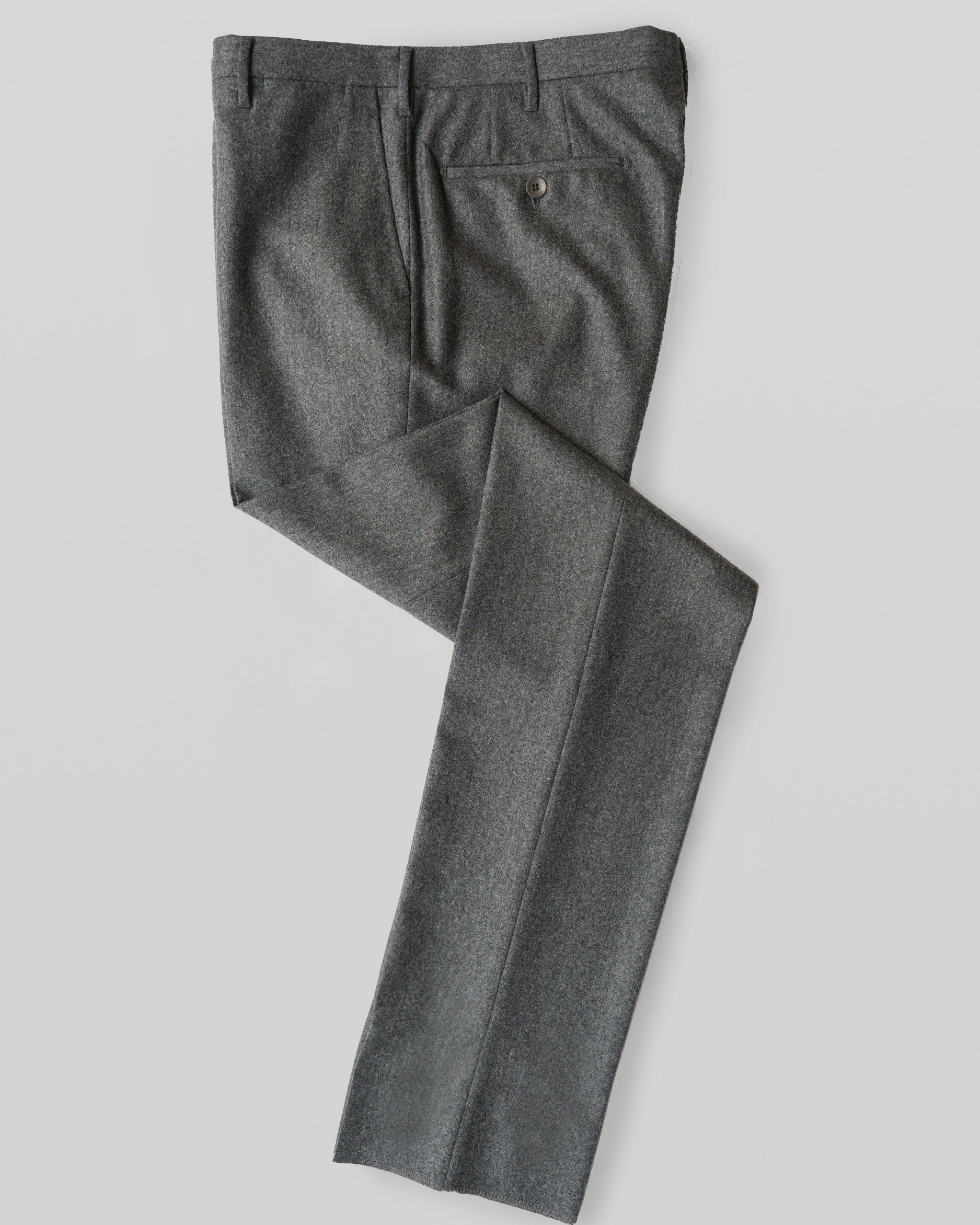Pantaloni regular fit in flanella grigio medio