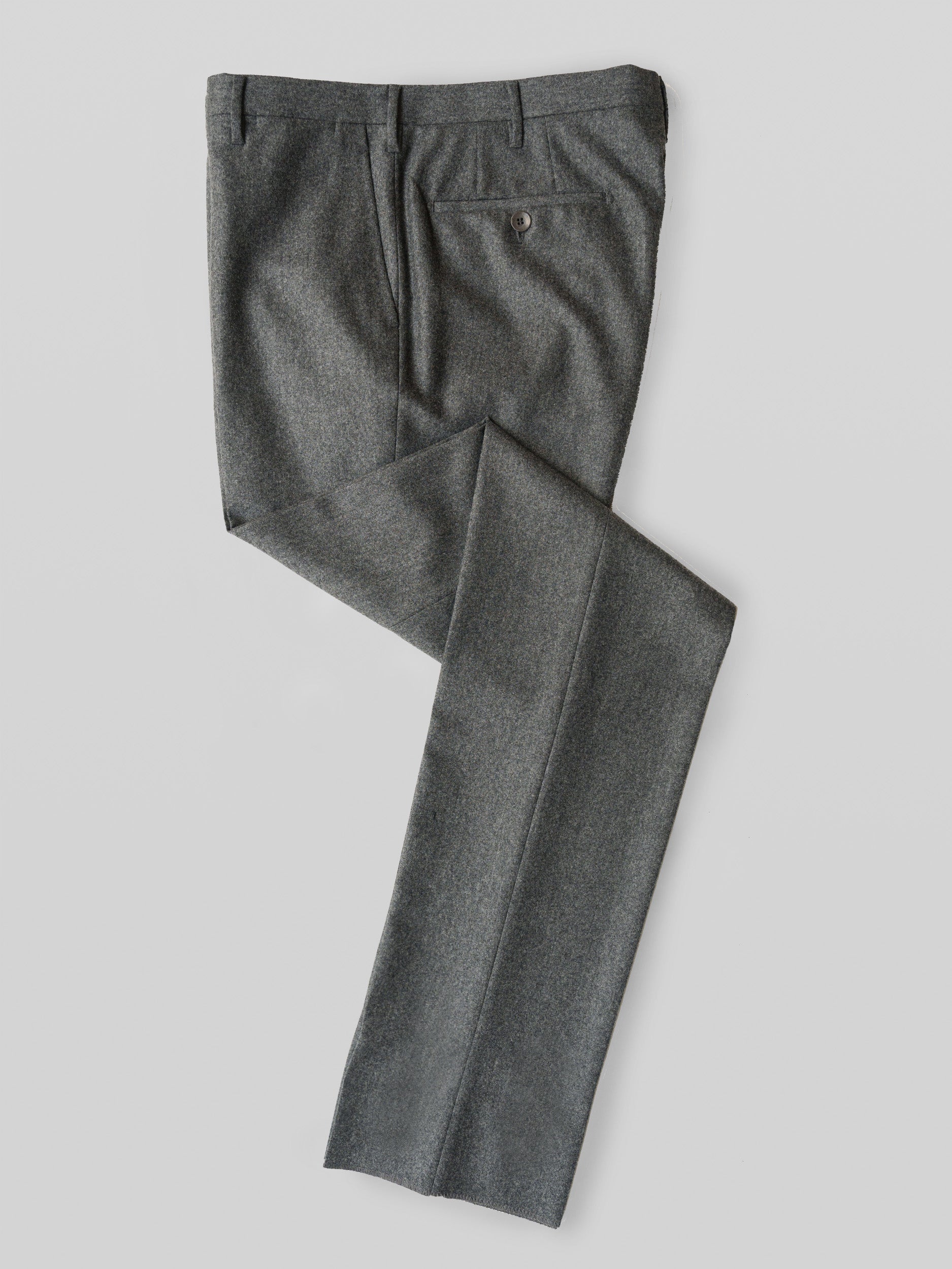 Pantaloni regular fit in flanella grigio medio