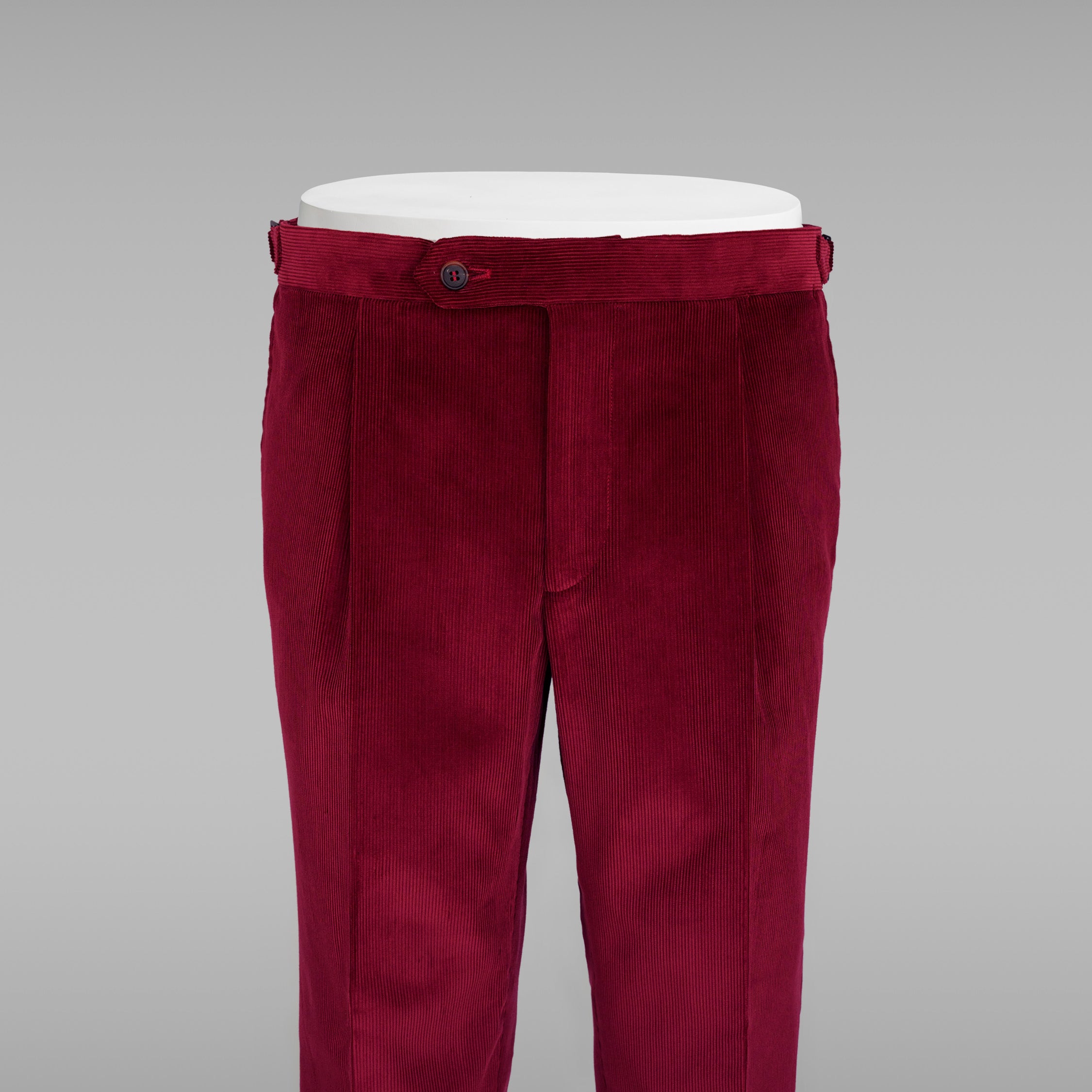 Pantaloni in velluto a coste Bordeaux a coste medie