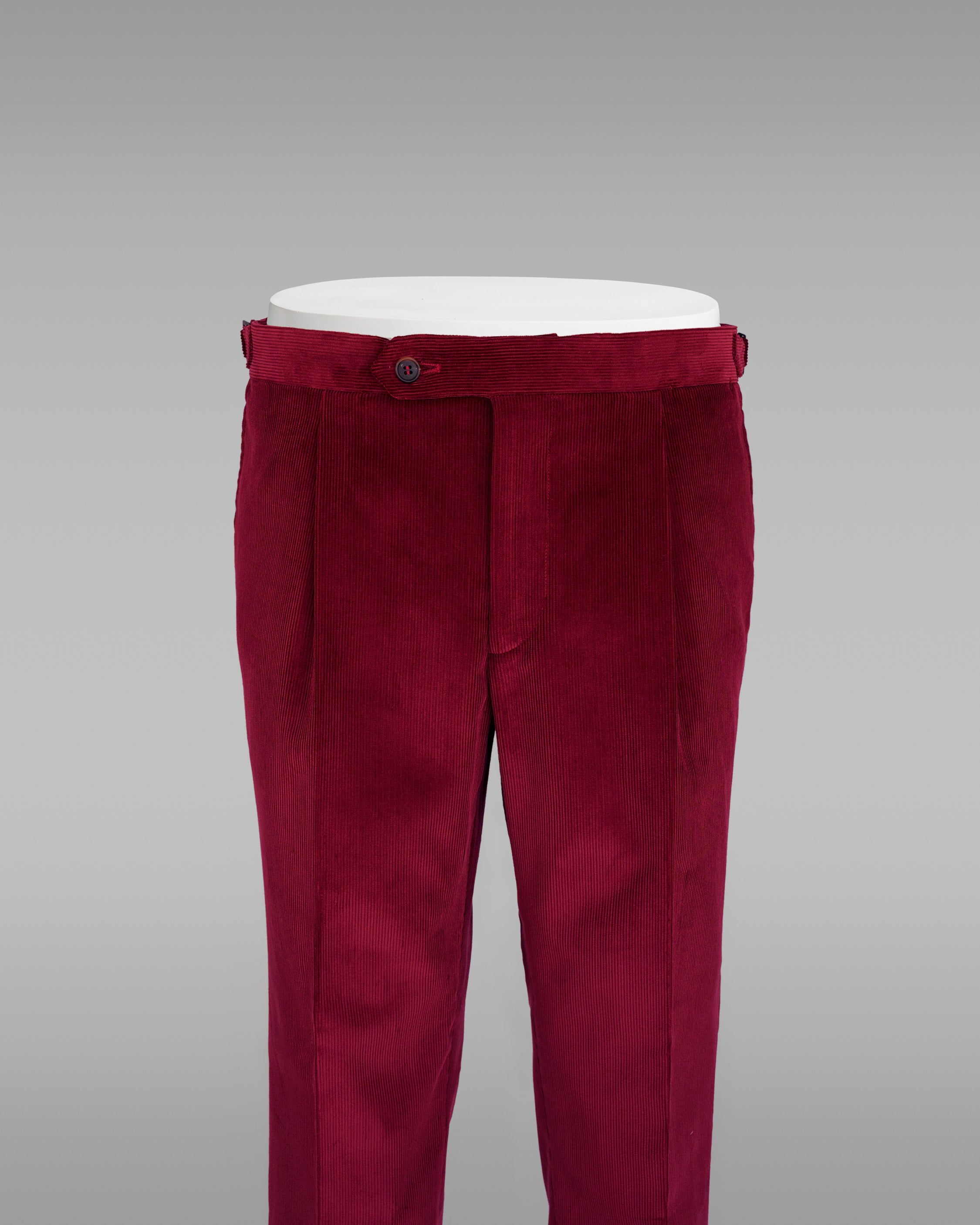 Pantaloni in velluto a coste Bordeaux a coste medie