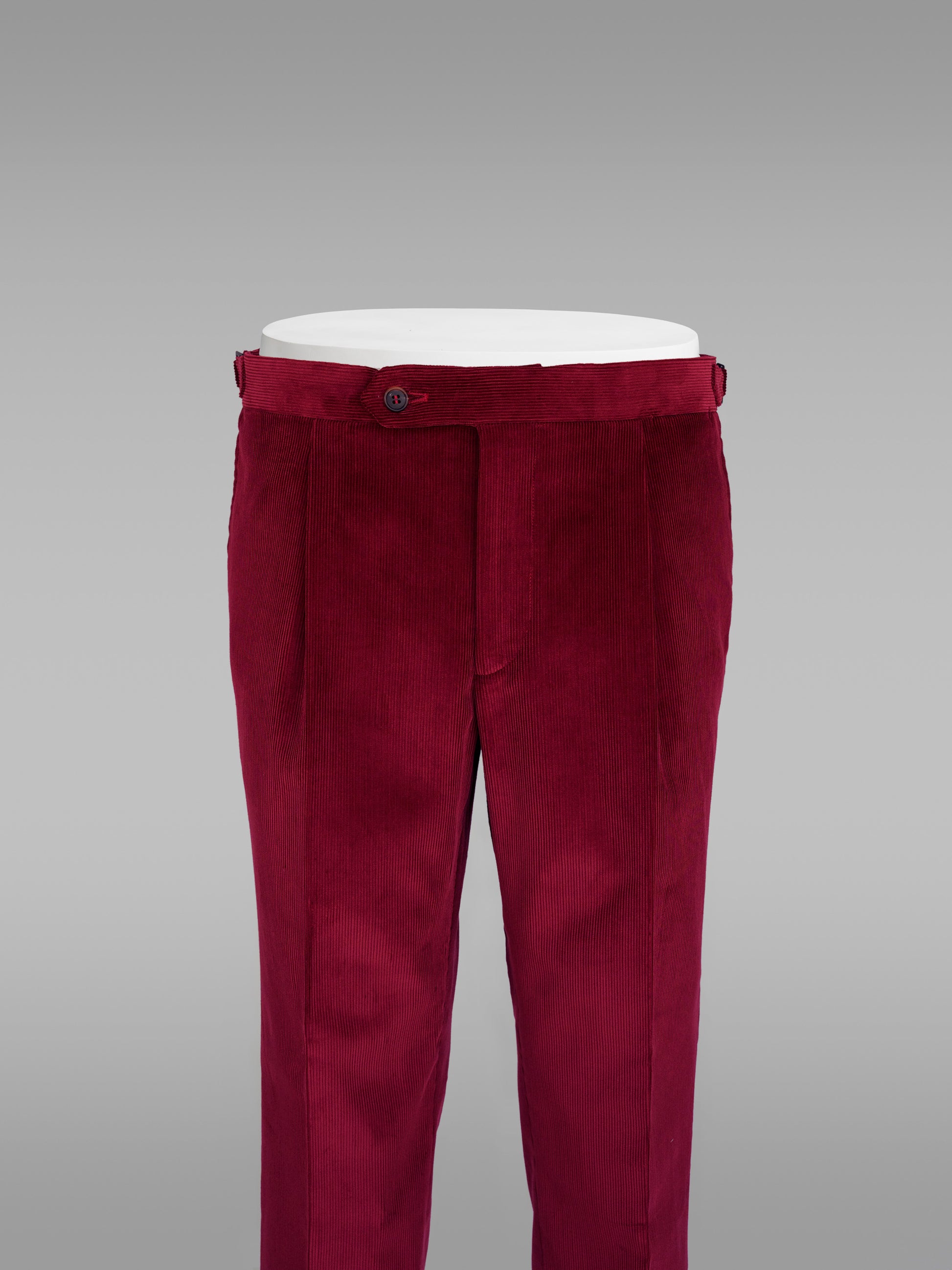 Pantaloni in velluto a coste Bordeaux a coste medie