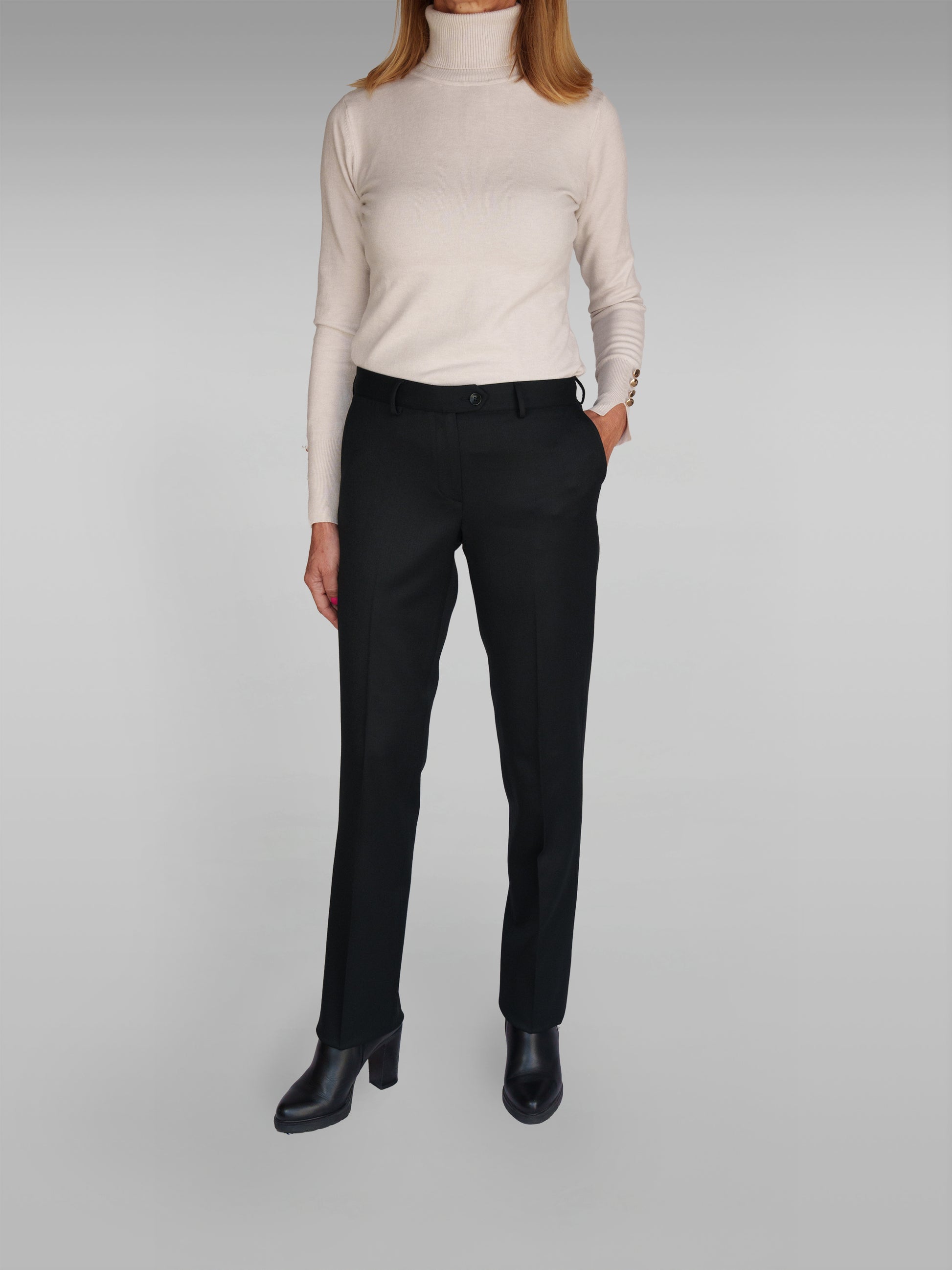 Pantaloni da donna a vita piatta (disponibili in 2 colori)