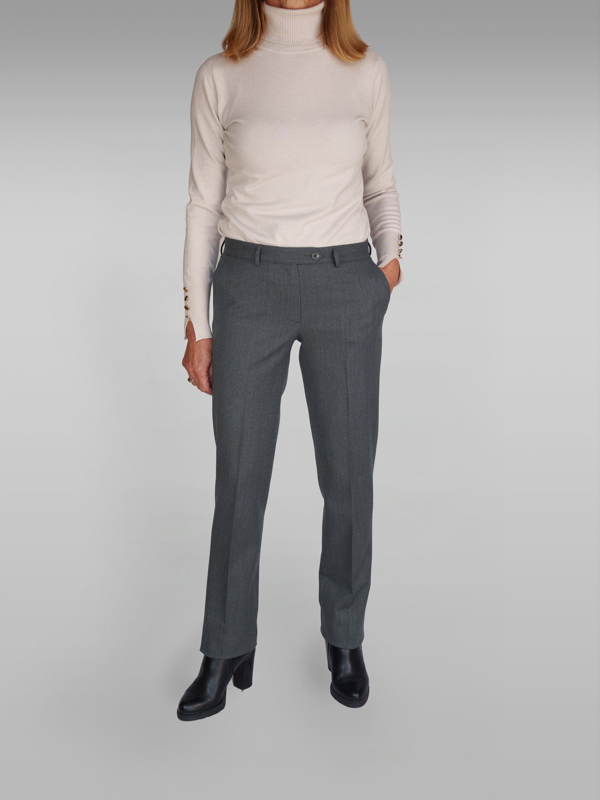 Pantaloni da donna a vita piatta (disponibili in 2 colori)