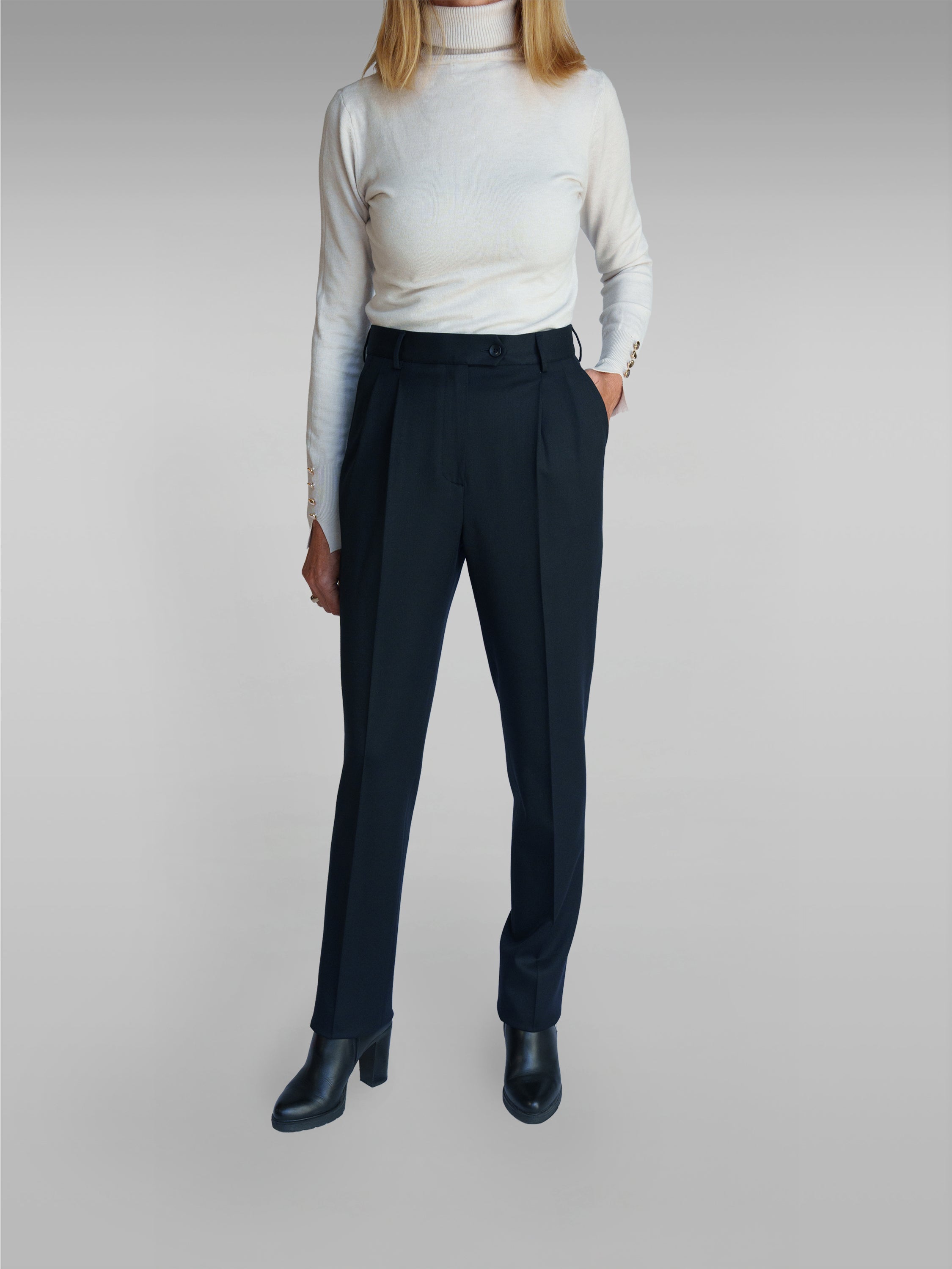 Pantaloni da donna a 2 pieghe (disponibili in 2 colori)