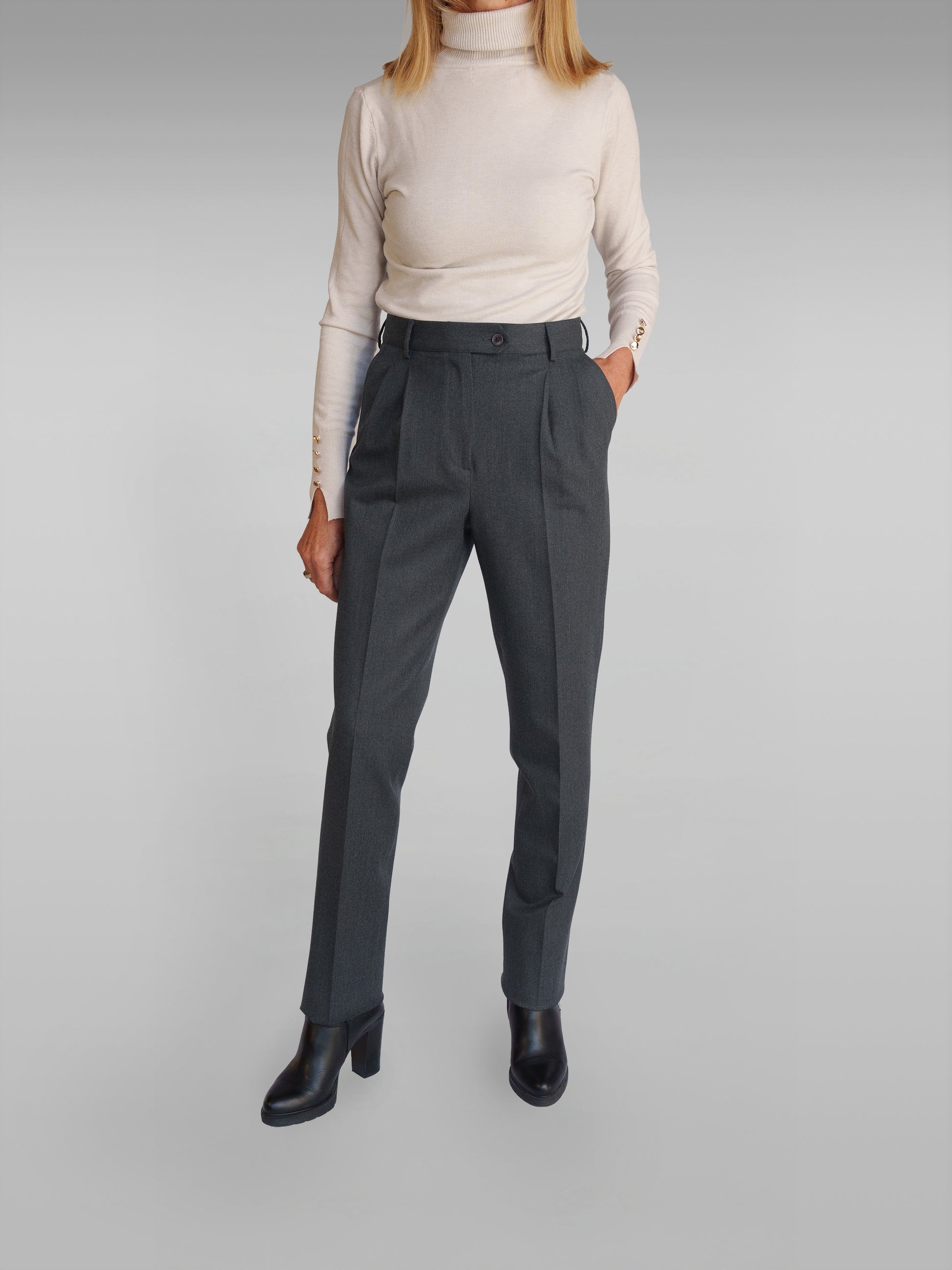 Pantaloni da donna a 2 pieghe (disponibili in 2 colori)