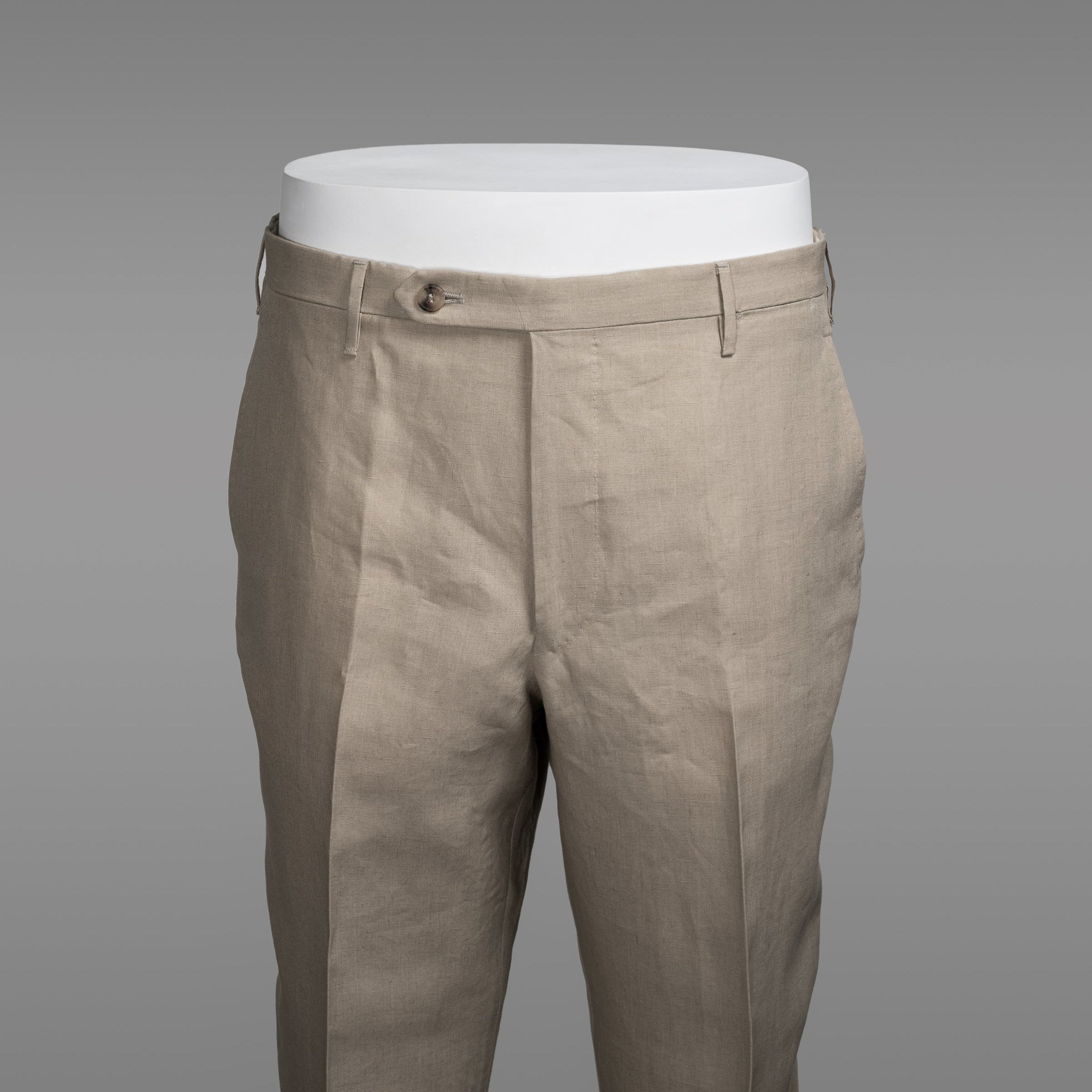 Pantaloni Roma in lino beige chiaro