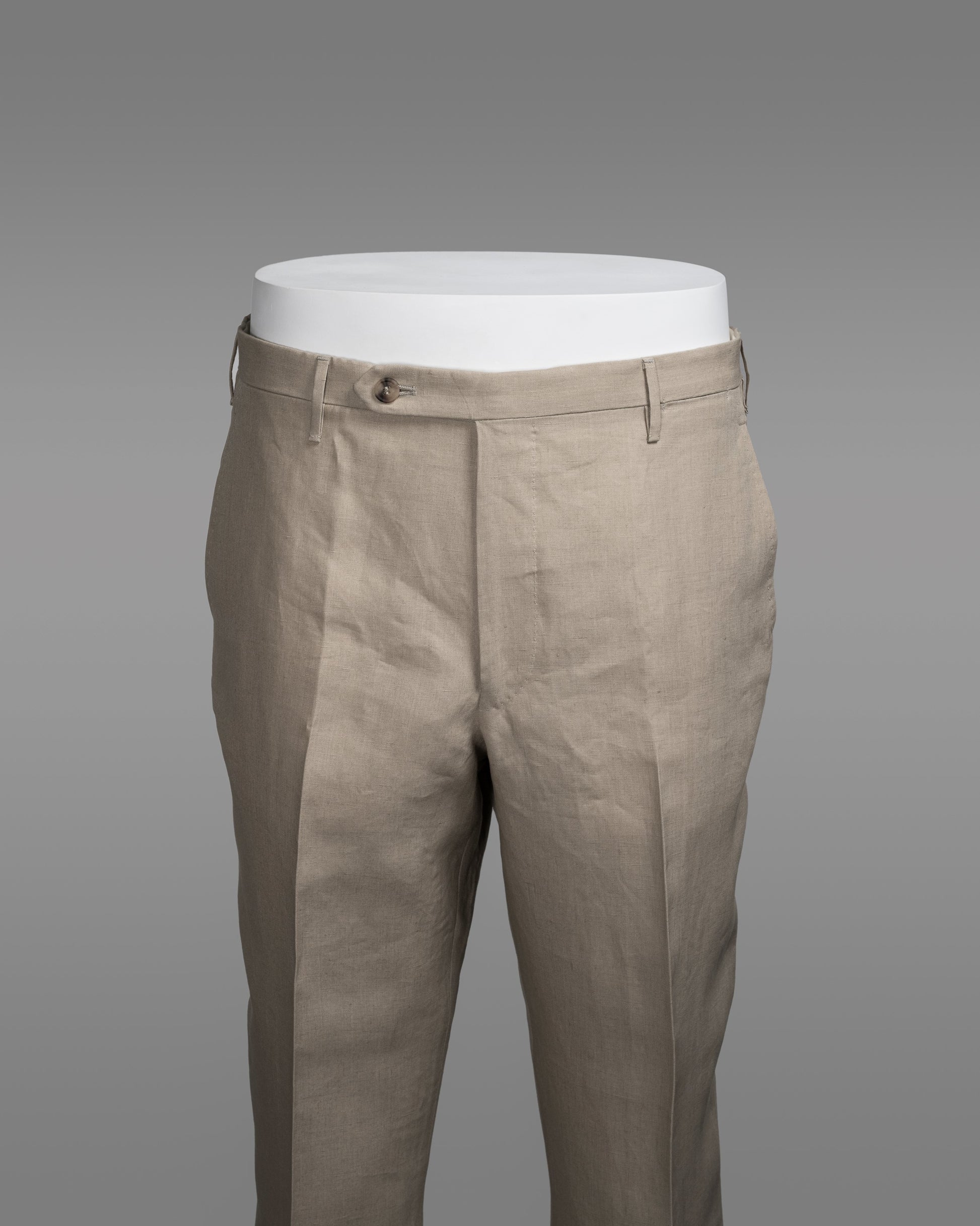 Pantaloni Roma in lino beige chiaro