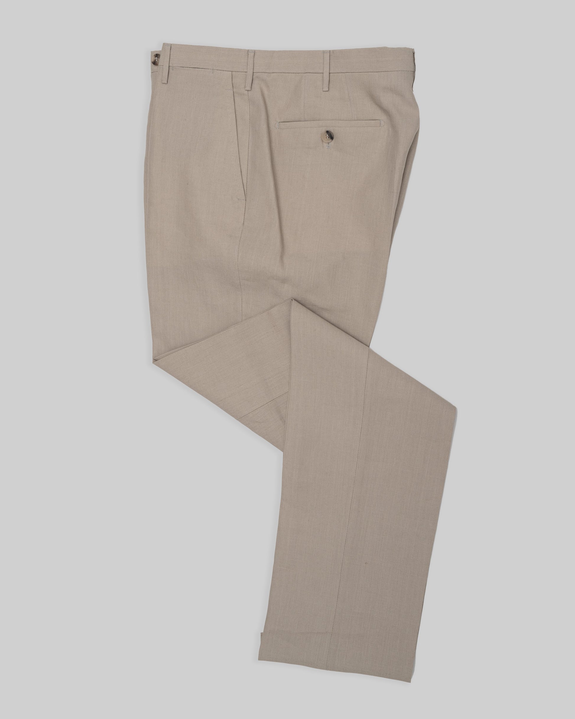 Pantaloni Roma in lino beige chiaro