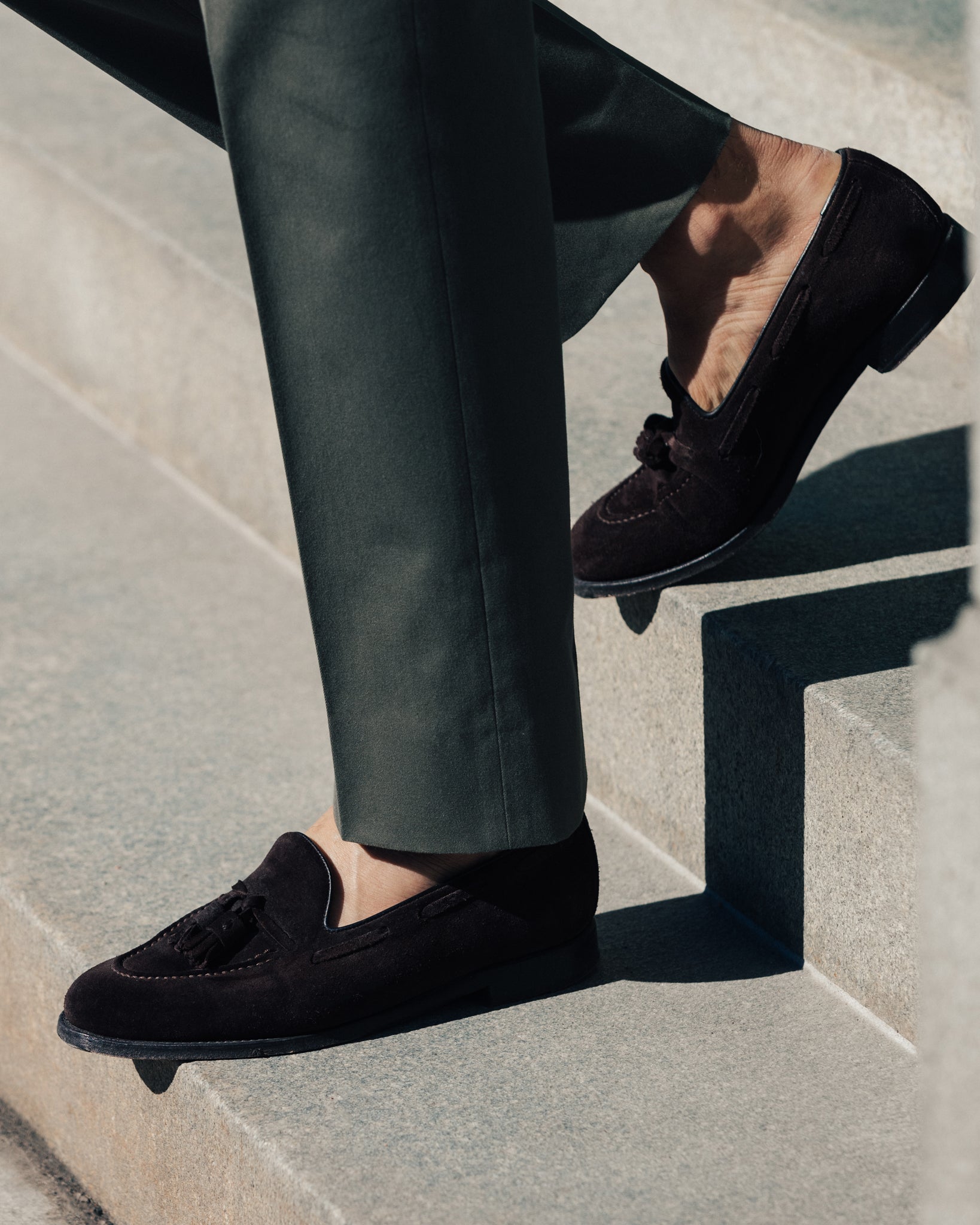 Pantaloni in cotone verde dalla vestibilità regolare