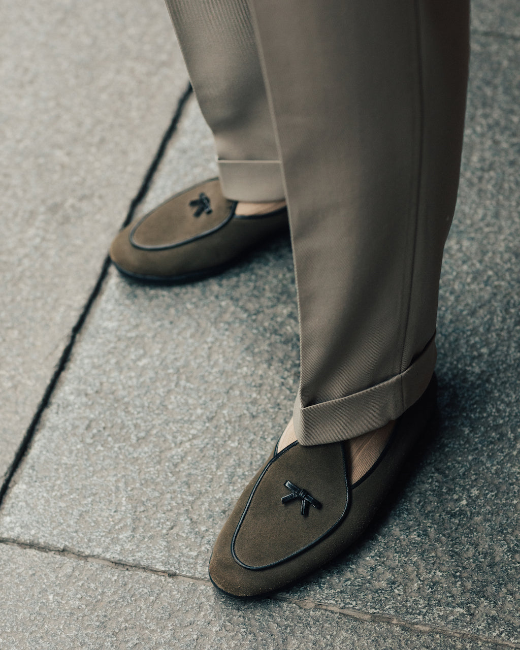 Pantaloni in twill di lana cavalleria regular fit beige chiaro