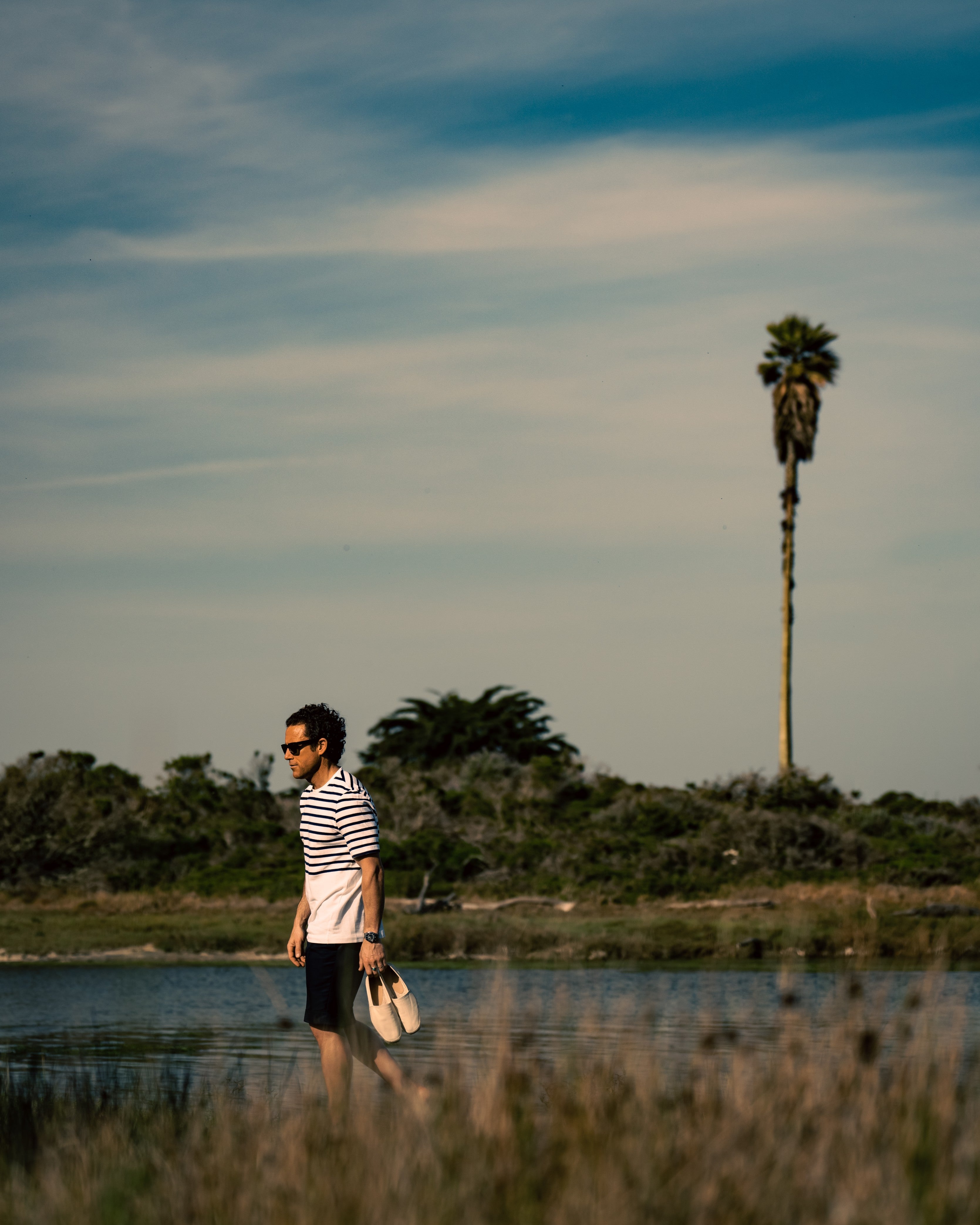 Dark blue pair of regular fit supima cotton bermuda