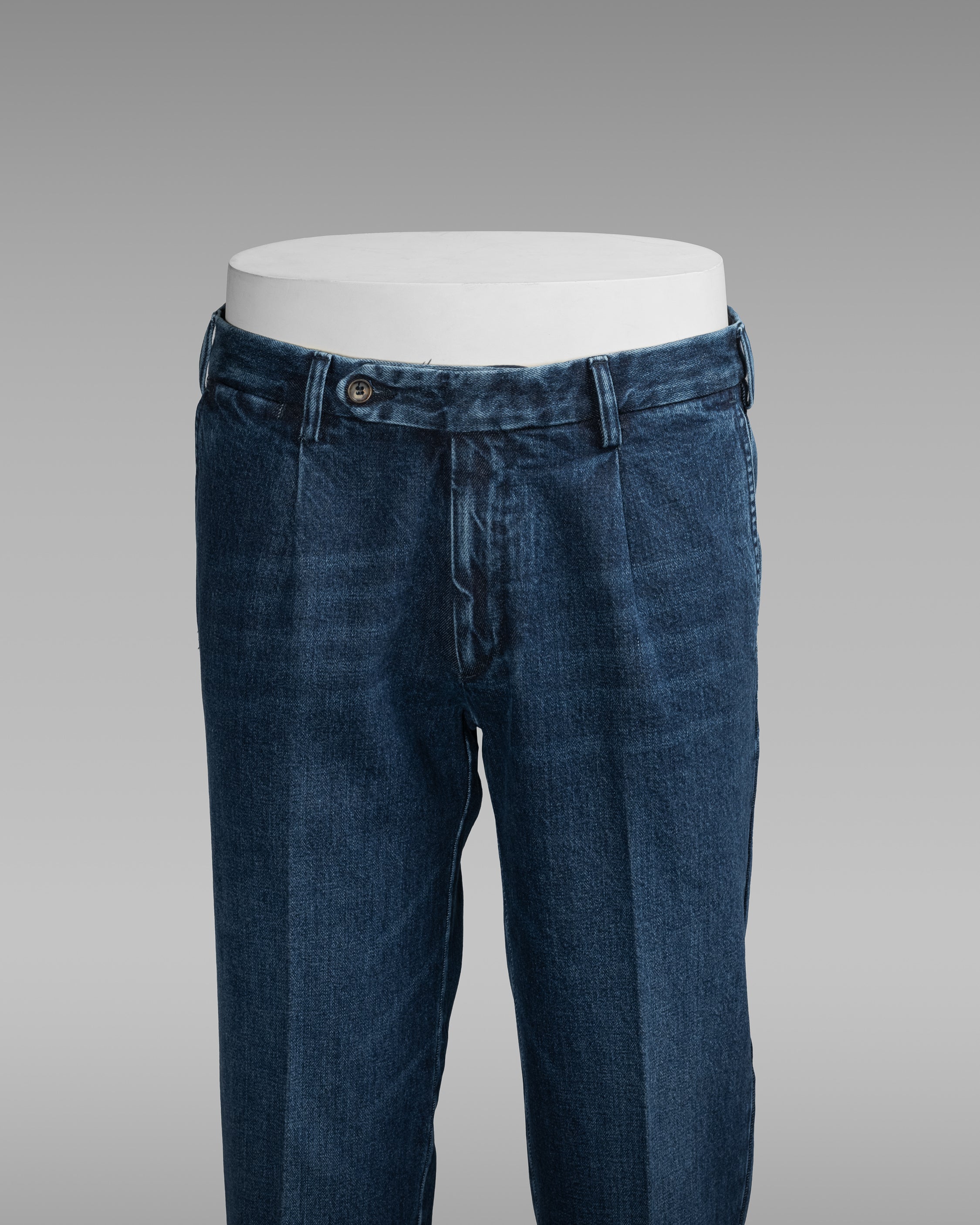 Pantaloni sportivi in cotone denim blu 1 piega