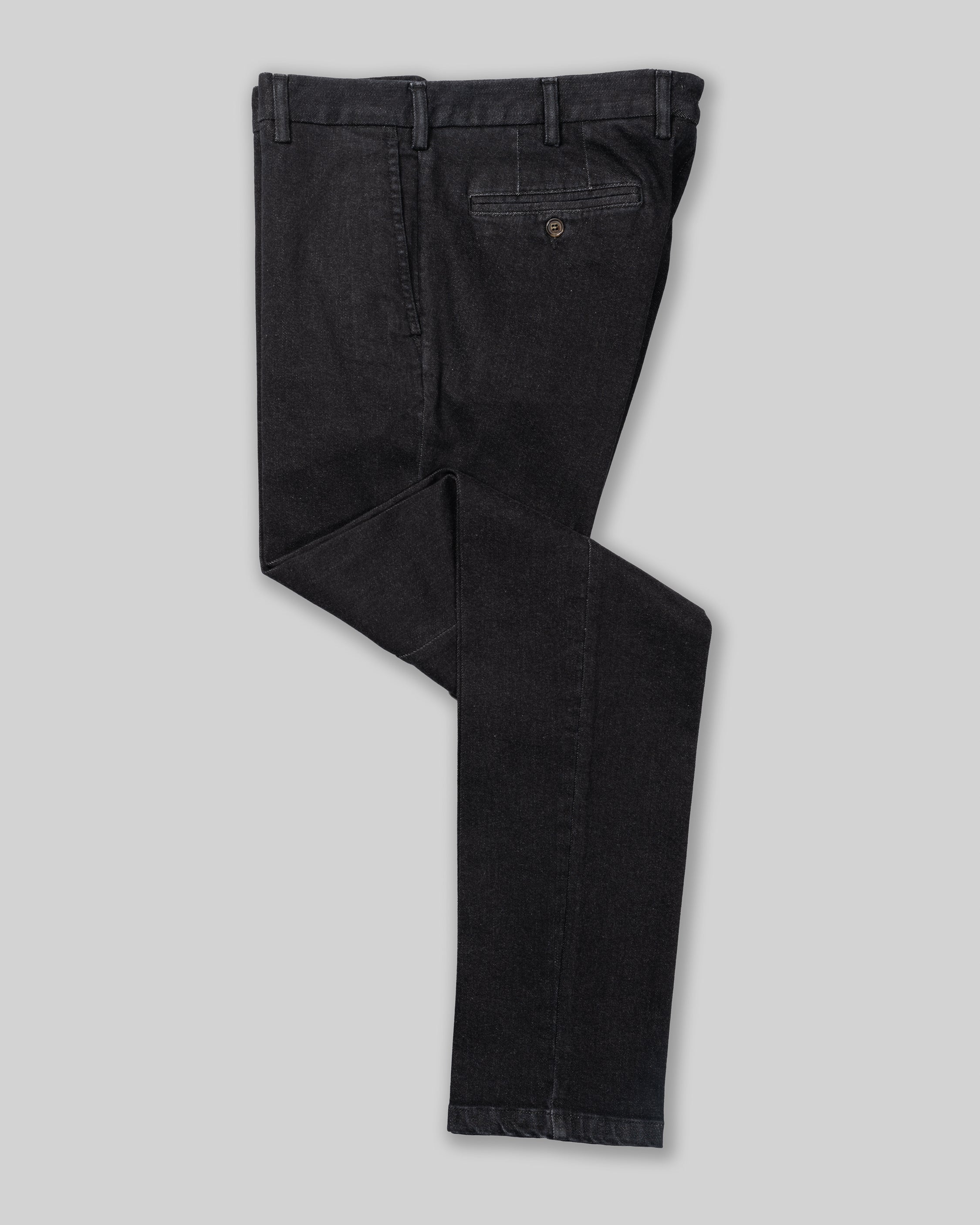 Pantaloni sportivi in cotone denim nero con 1 pinces