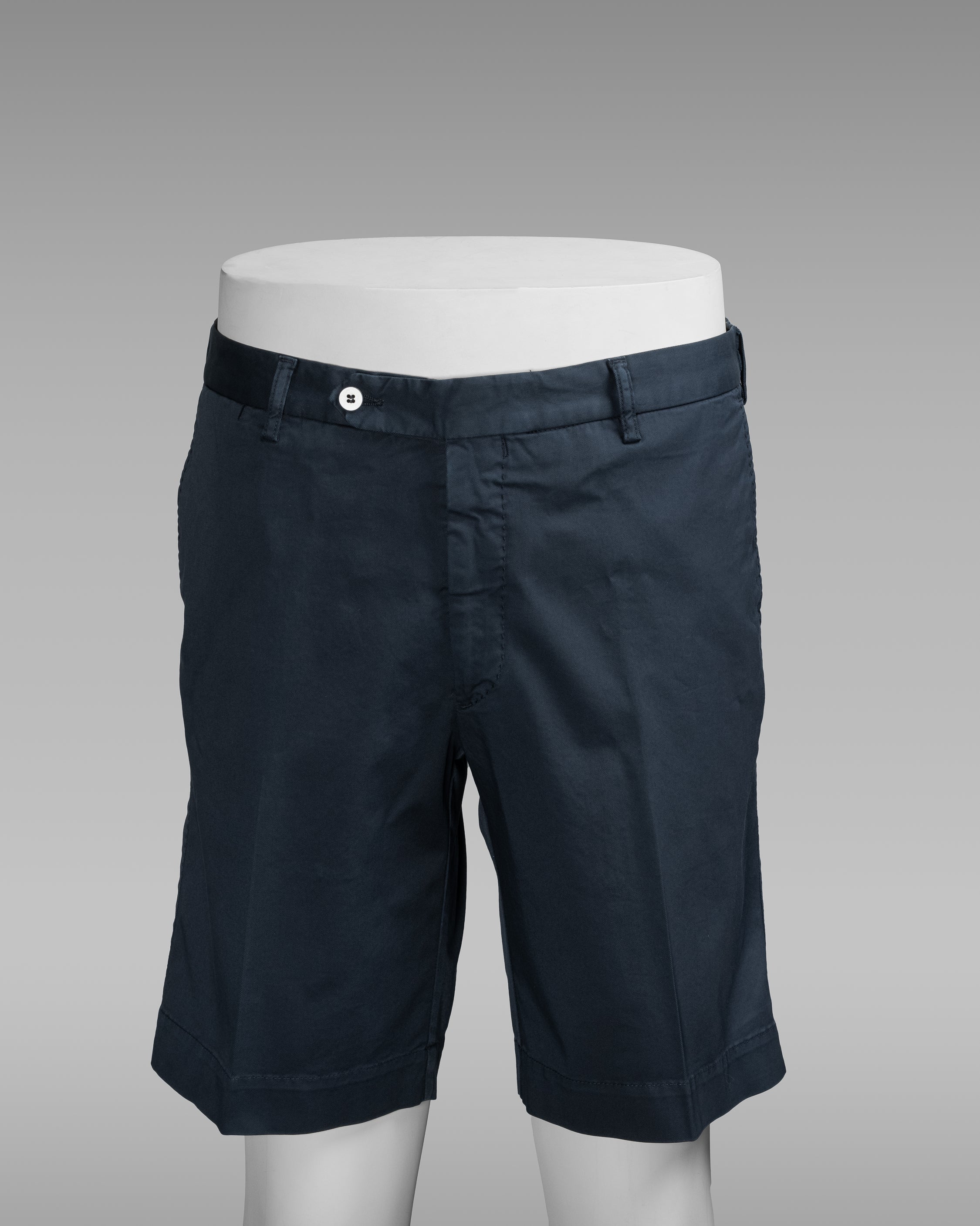 Pantaloni bermuda sportivi in cotone blu scuro, vestibilità regolare