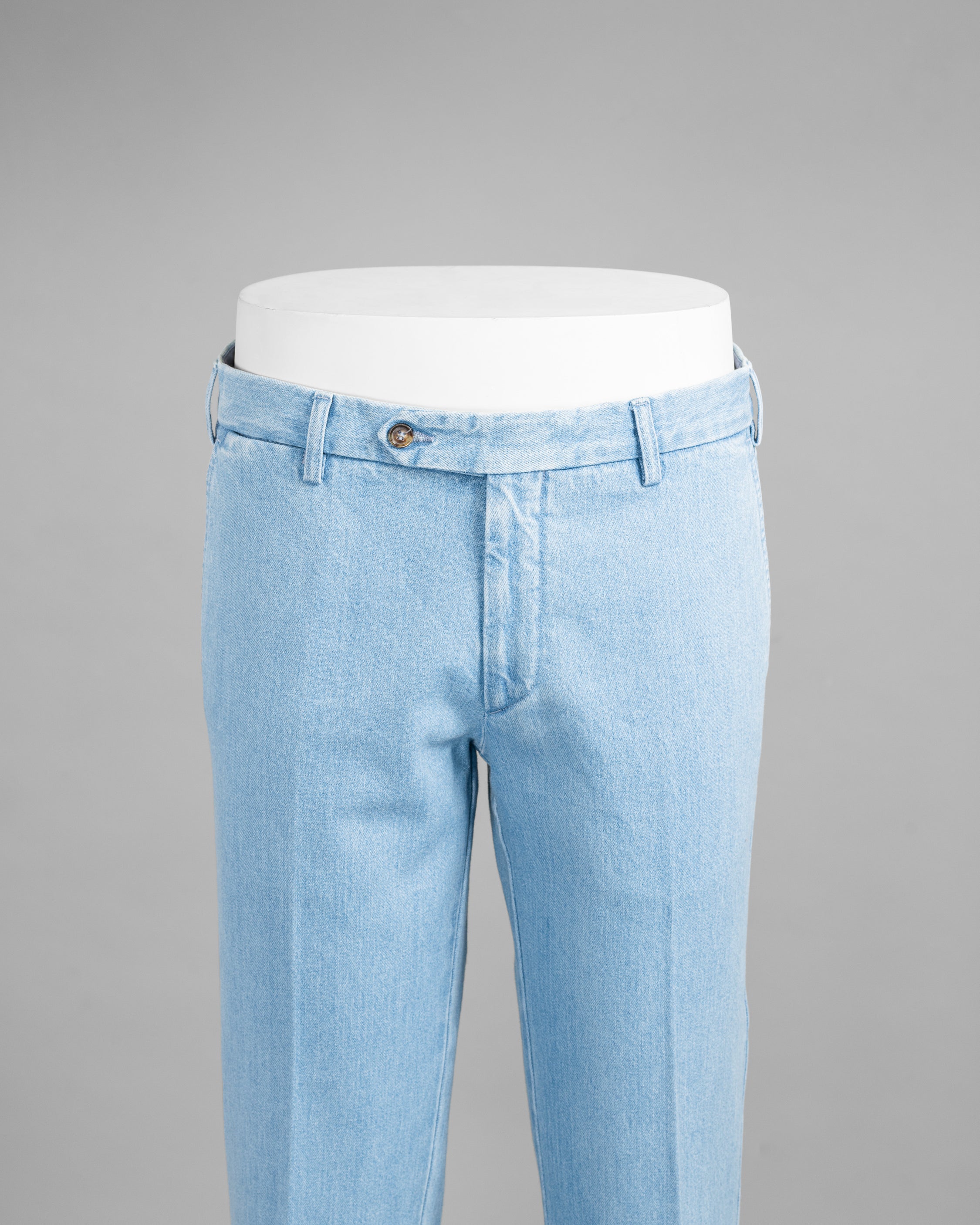 Pantaloni sportivi in cotone denim blu chiaro