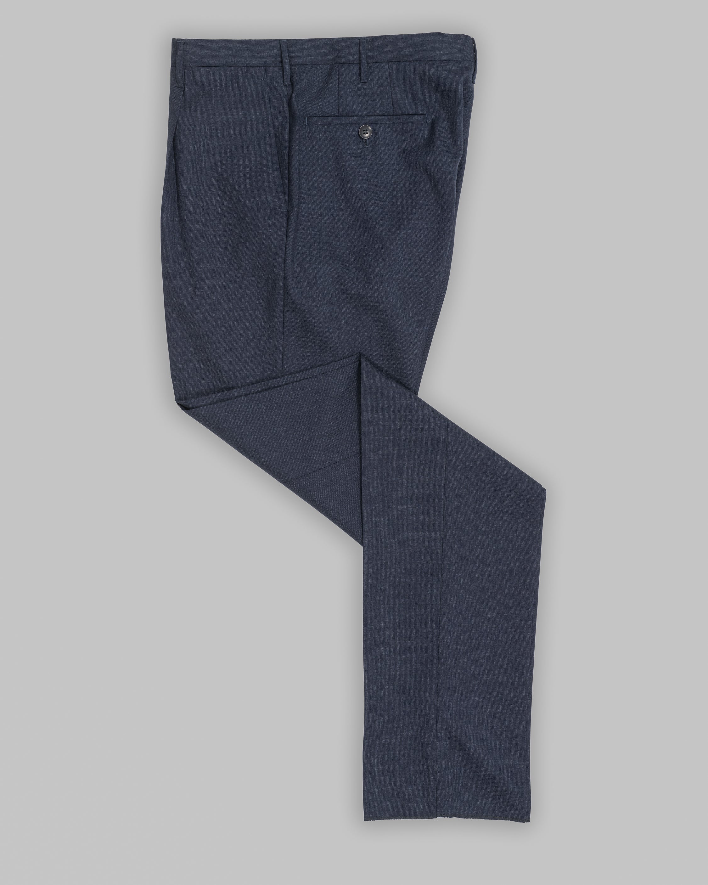 Pantaloni in lana a doppio strato, vestibilità regolare, colore blu scuro