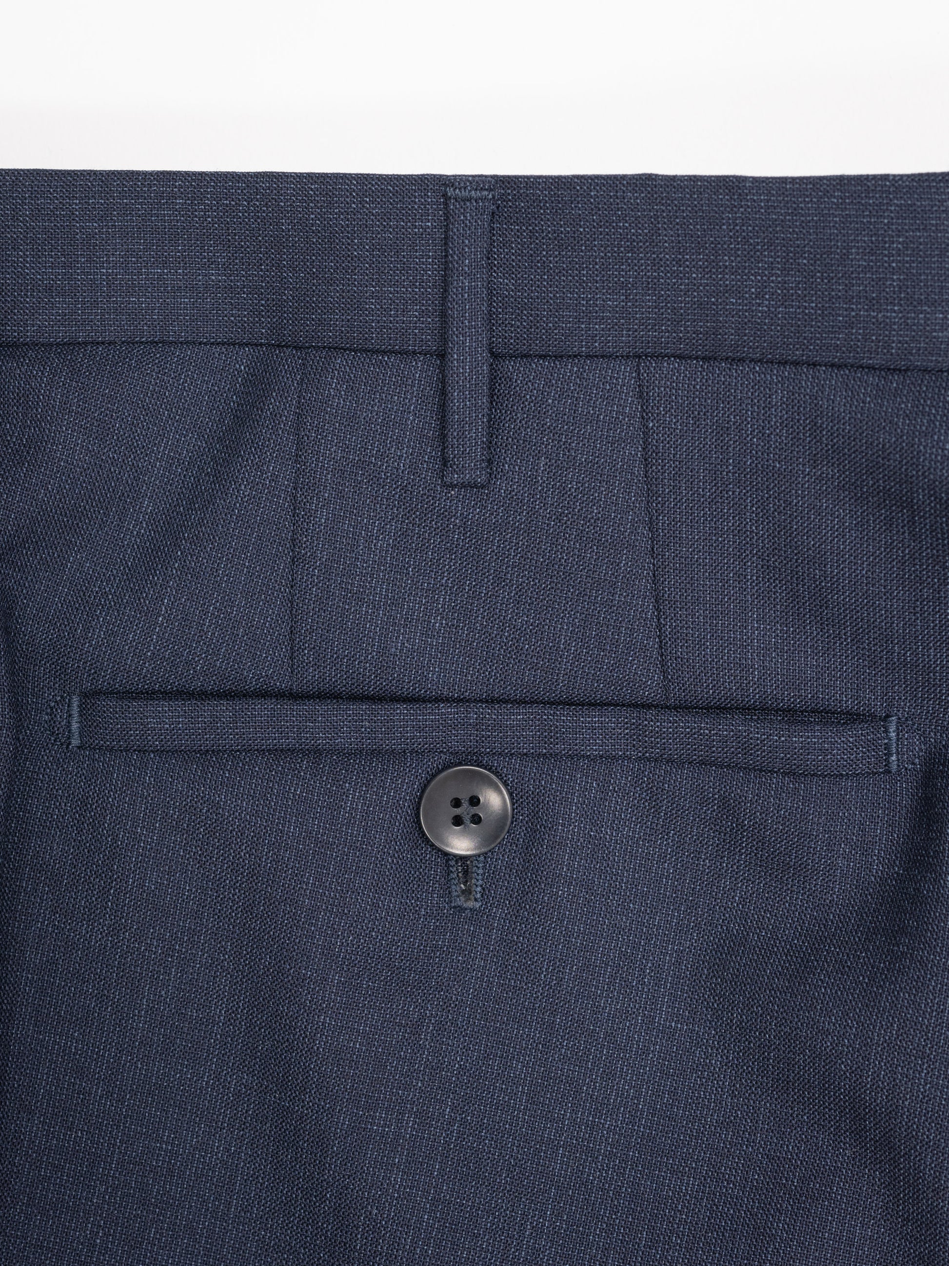 Pantaloni in lana a doppio strato, vestibilità regolare, colore blu scuro