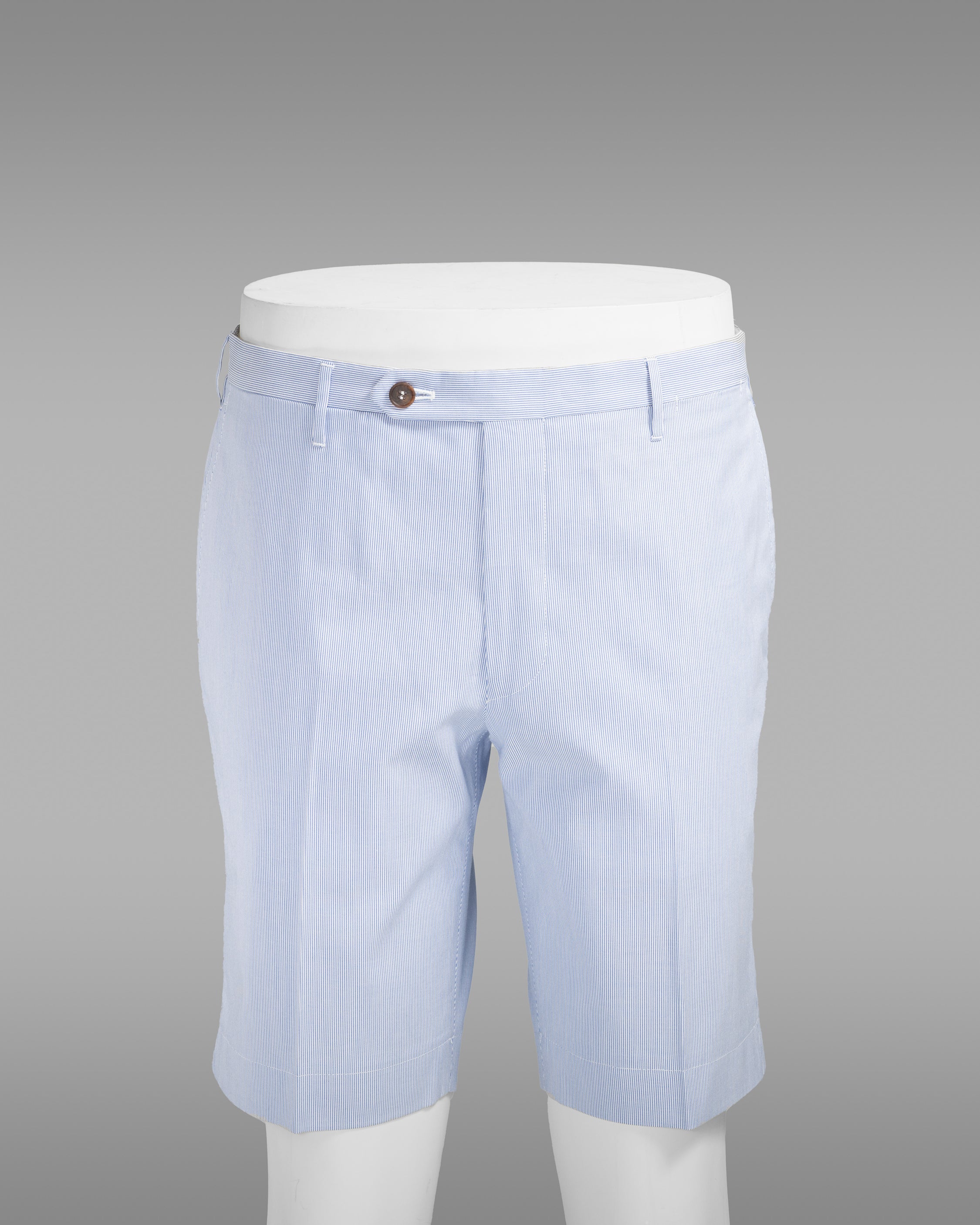 Pantaloni bermuda in cotone blu cielo, vestibilità regolare