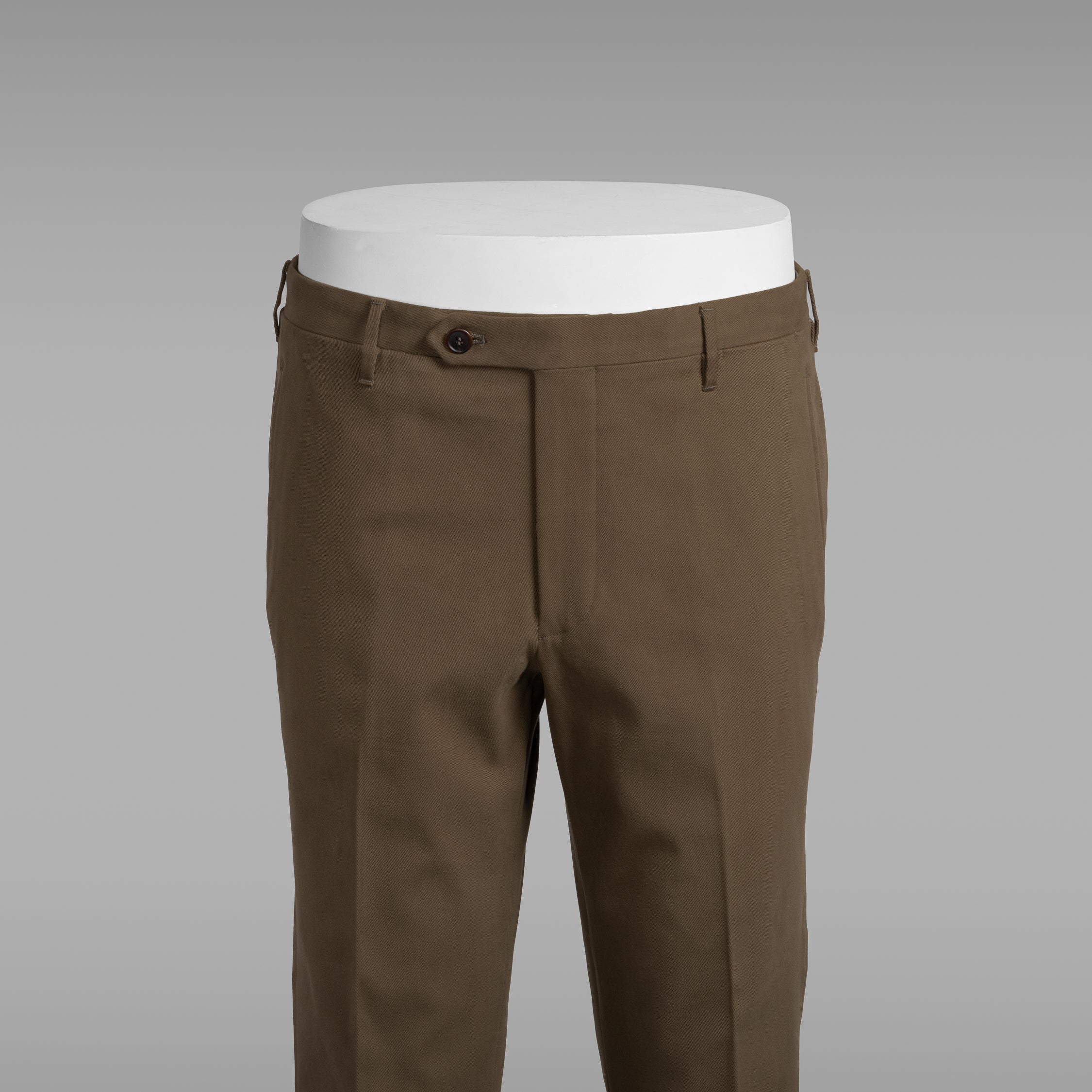 Pantaloni in cotone elastan fango scuro