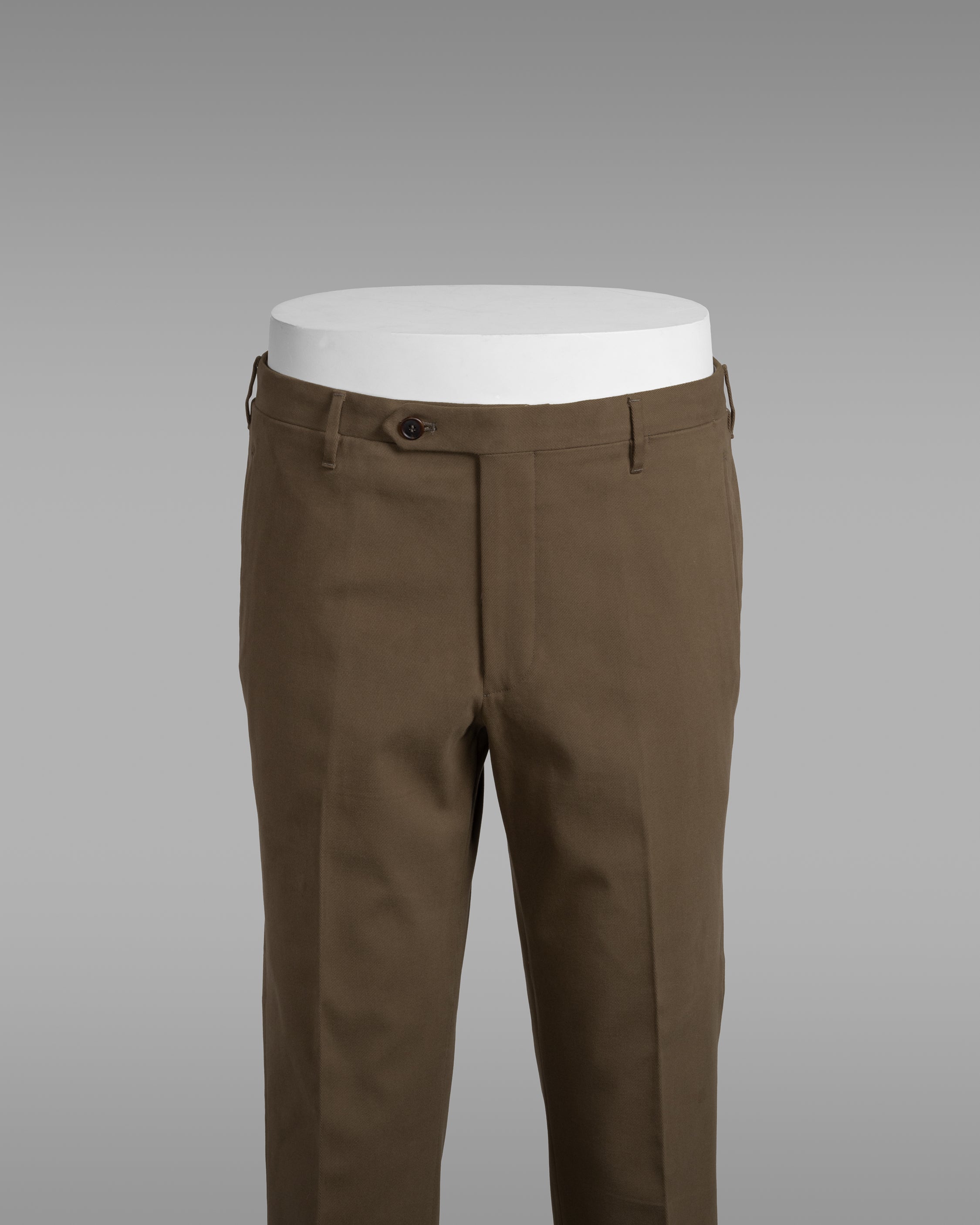 Pantaloni in cotone elastan fango scuro